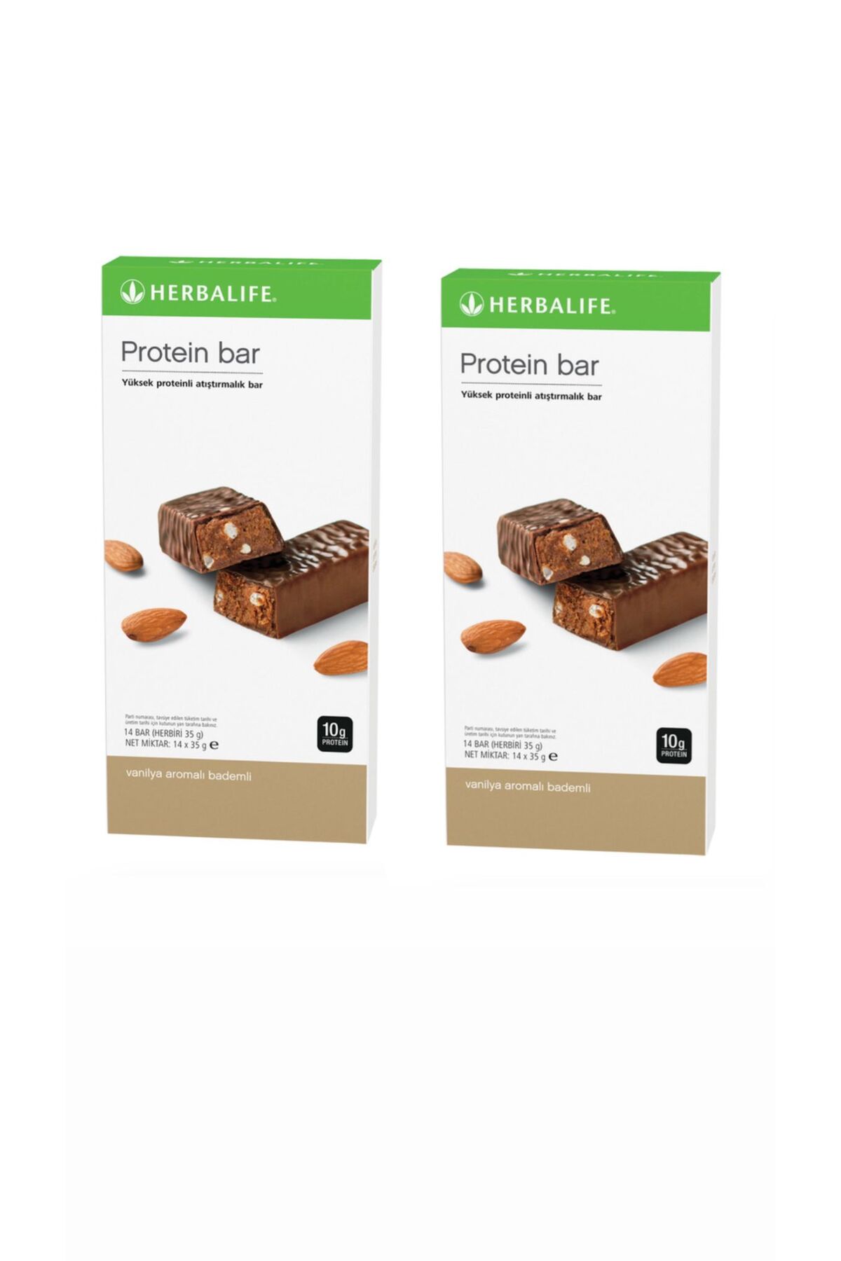 پروتئین بار بسته بندی 14 عددی بادام با طعم وانیلی پروتئینی 2 جعبه اورجینال Herbalife