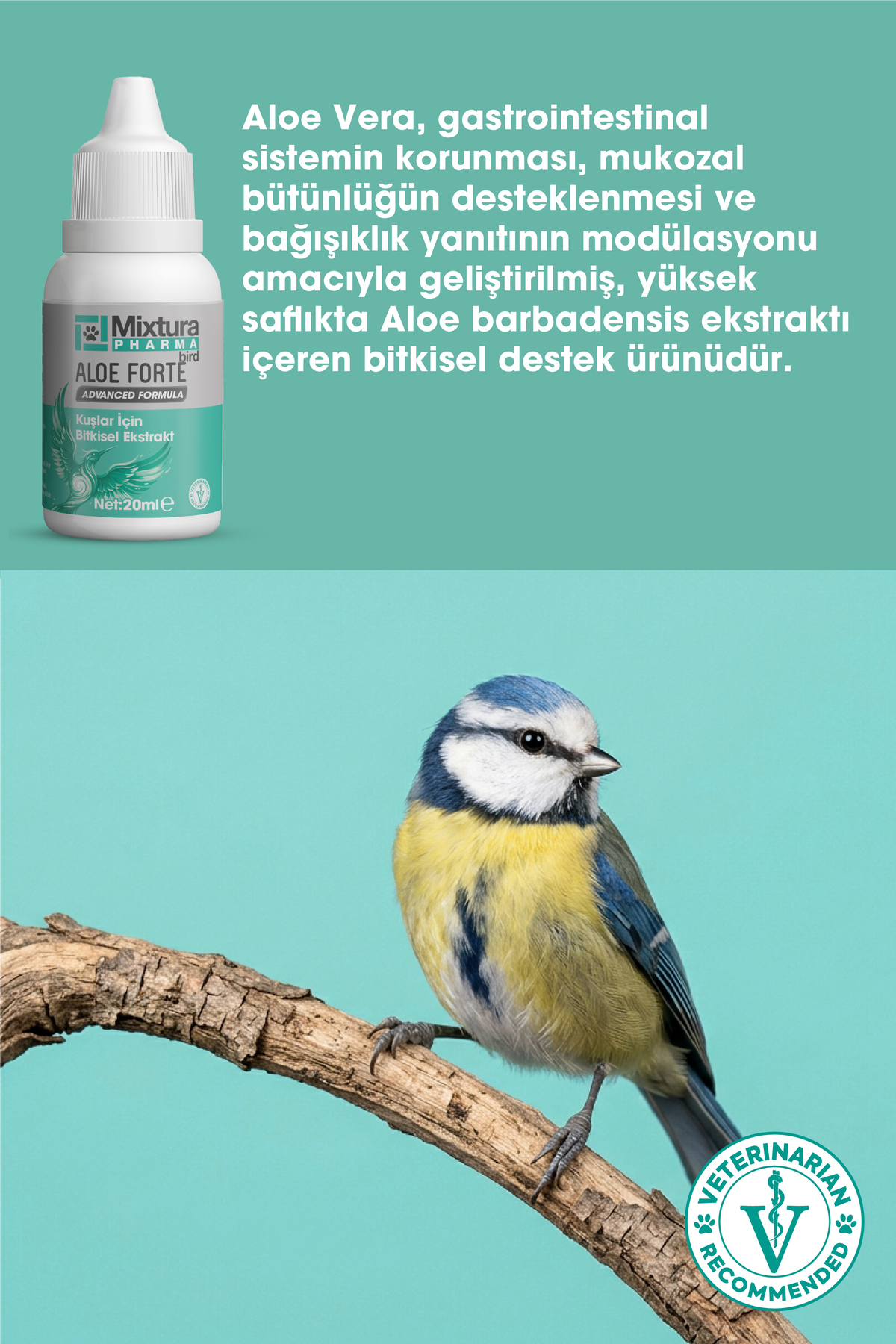 ویتامین پرندگان میکسچورا فارما Mixtura Pharma Aloe Forte Bird