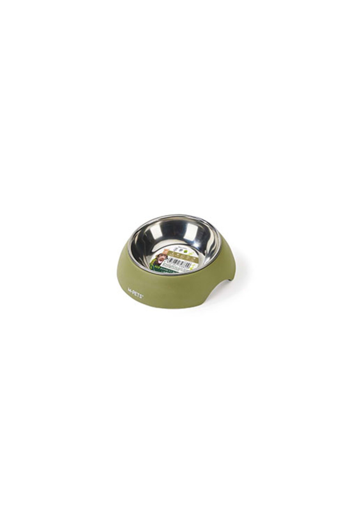کاسه آب و غذای Eco Bamboo ام‌پتس M-PETS برای سگ‌های نژاد کوچک و گربه‌ها، سبز، ۳۵۰ میلی‌لیتر