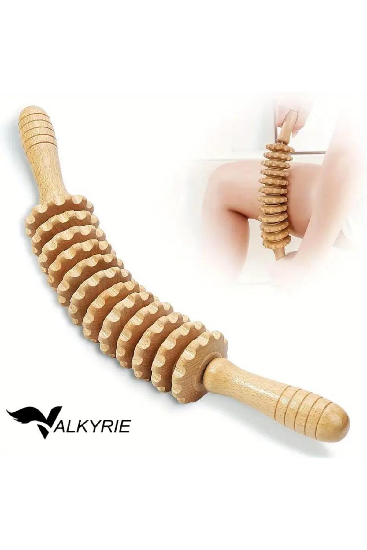 غلتک طبی چوبی ۱۲ چرخ Valkyrie مدل Maderotherapy مناسب برای کمر و پا، ضد سلولیت و ...