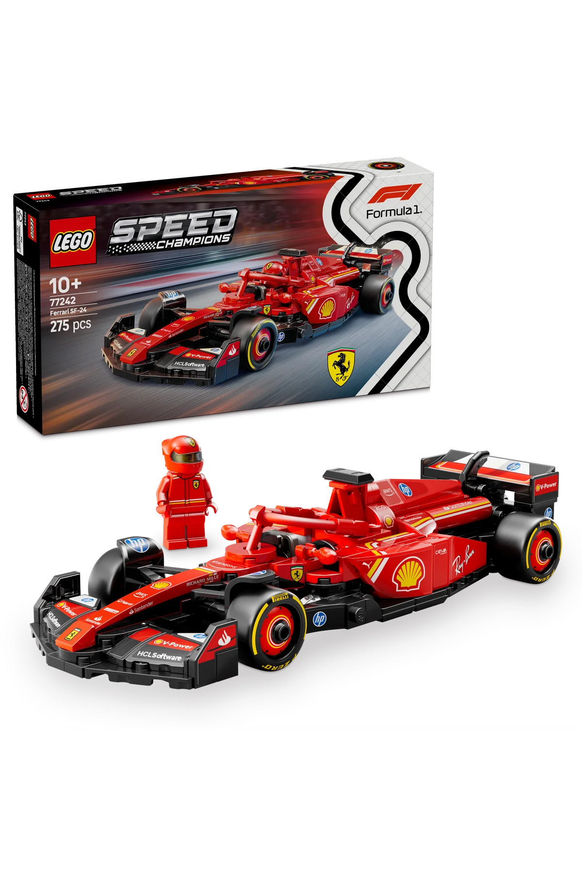 لگو و اسباب بازی های ساخت محور ® SPEED ​​​​CHAMPIONS FERRARI SF 24 F1® RACE CAR 77242 ست ساختمان 10+ مدل 275PR اورجینال LEGO
