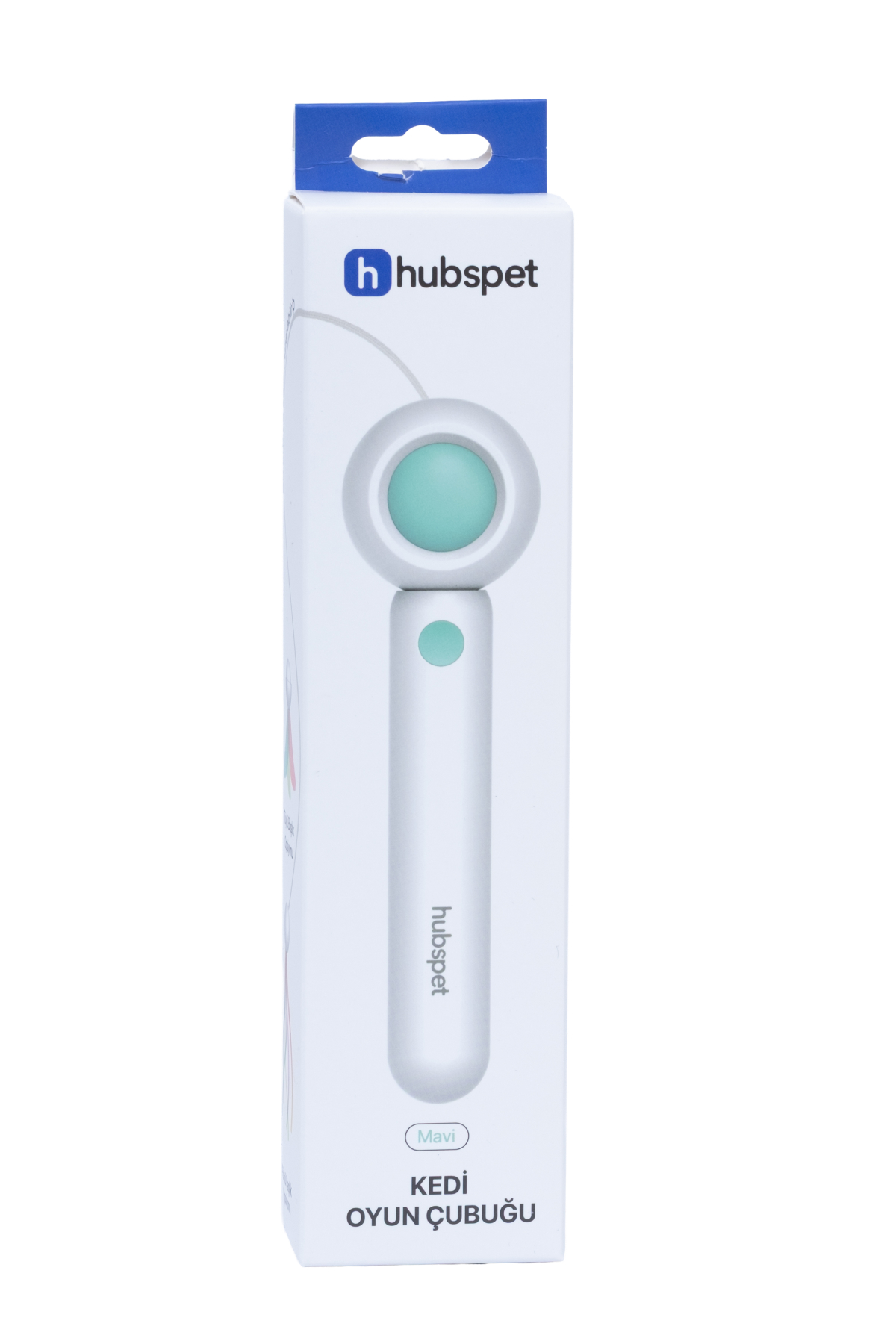 اسباب‌بازی چوب‌دستی گربه هاب‌اسپت Hubspet، تلسکوپی با نخ و ۲ سری یدک، آبی H150