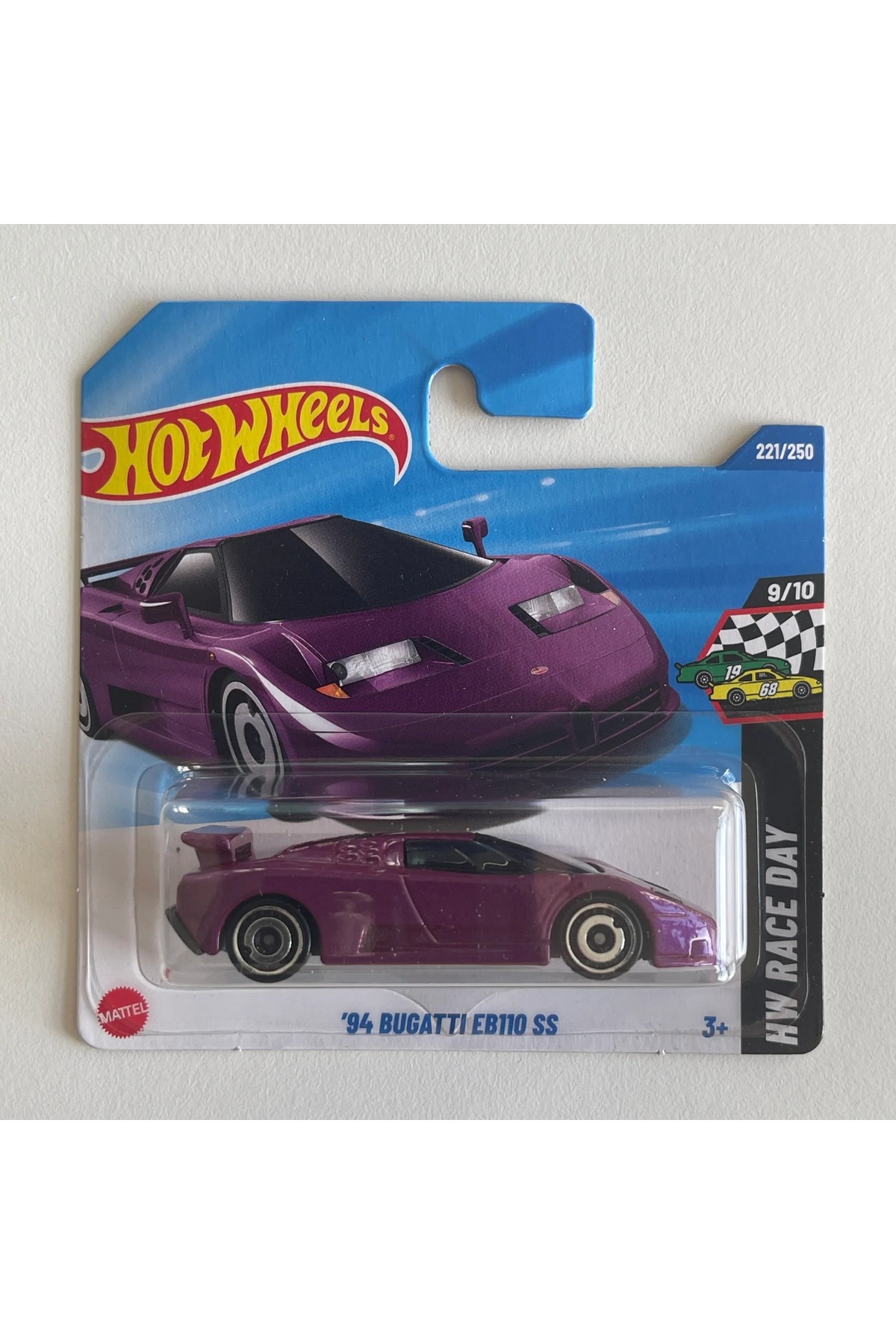 ماشین اسباب بازی CASE L 2025 '94 BUGATTI EB110 SS کارت کوتاه بنفش HW RACE DAY 1:64 DIECAST CAR از ترکیه HOT WHEELS