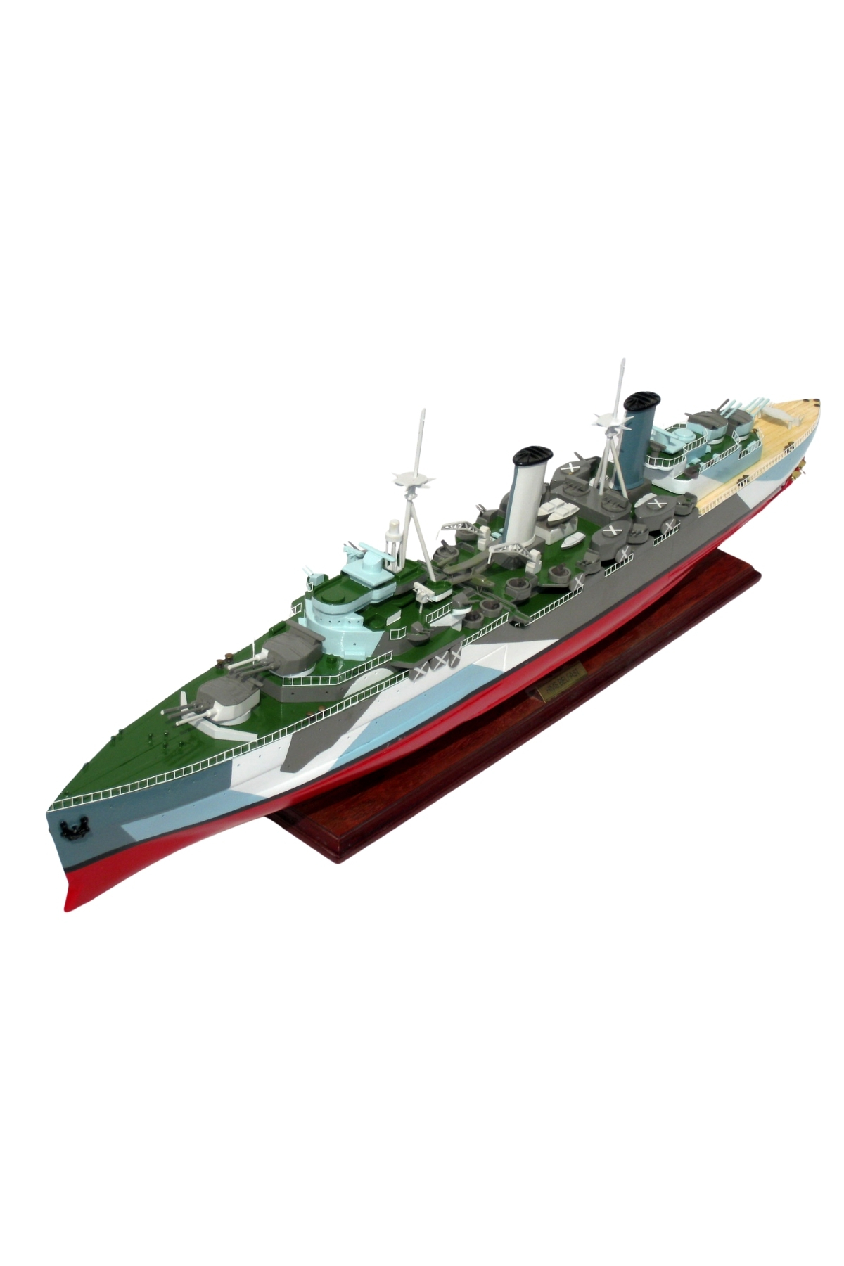 مدل خودرو جنگی کلکسیونی چوبی HMS بلفاست سرمه‌ای بریتانیا اورجینال ITSOLD
