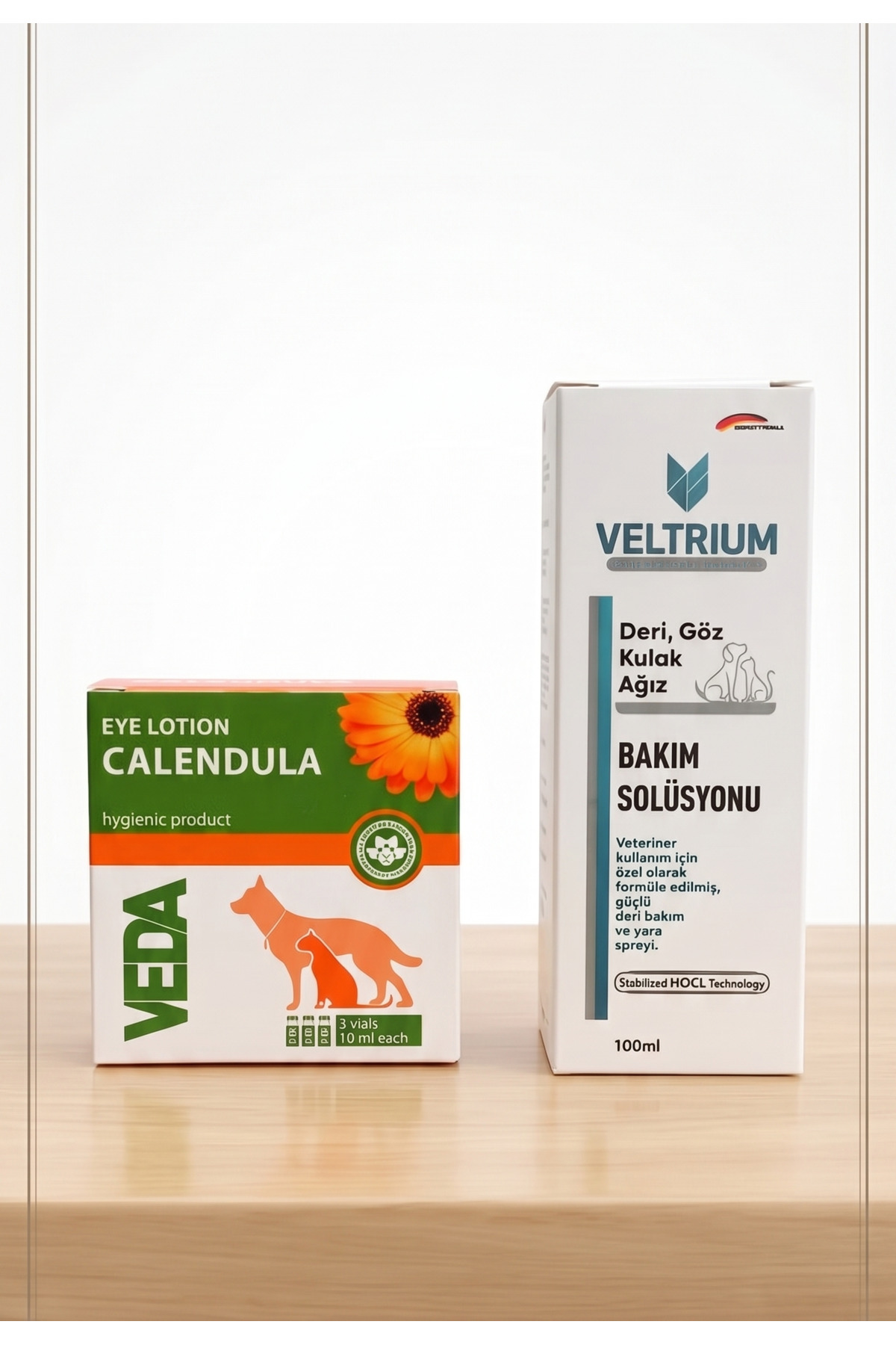 لوسیون چشم کالاندولا ۳×۱۰ میلی‌لیتر و محلول مراقبت از زخم VELTRIUM، وداوت Vedavet