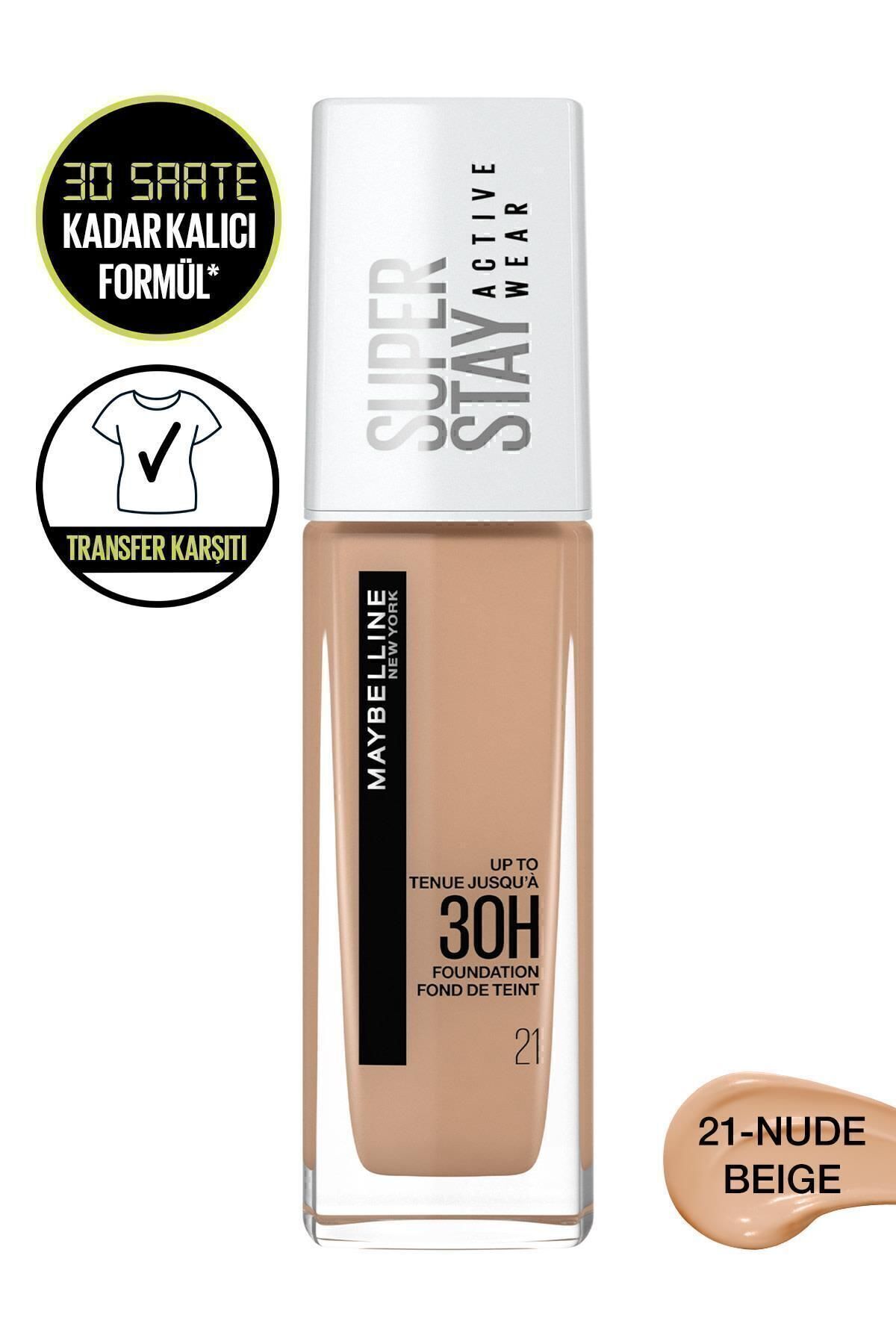 Maybelline New York پایه آرایشی فعال سوپراستای ۳۰ ساعته رنگ بژ برهنه