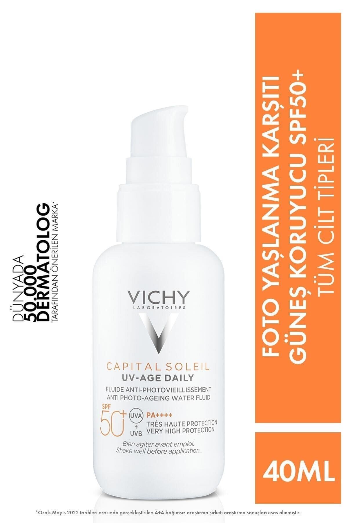 ویشی کاپیتال سولیل UV ایج روزانه SPF50+ کرم ضدآفتاب صورت با محافظت بالا ۴۰ میلی‌لیتر