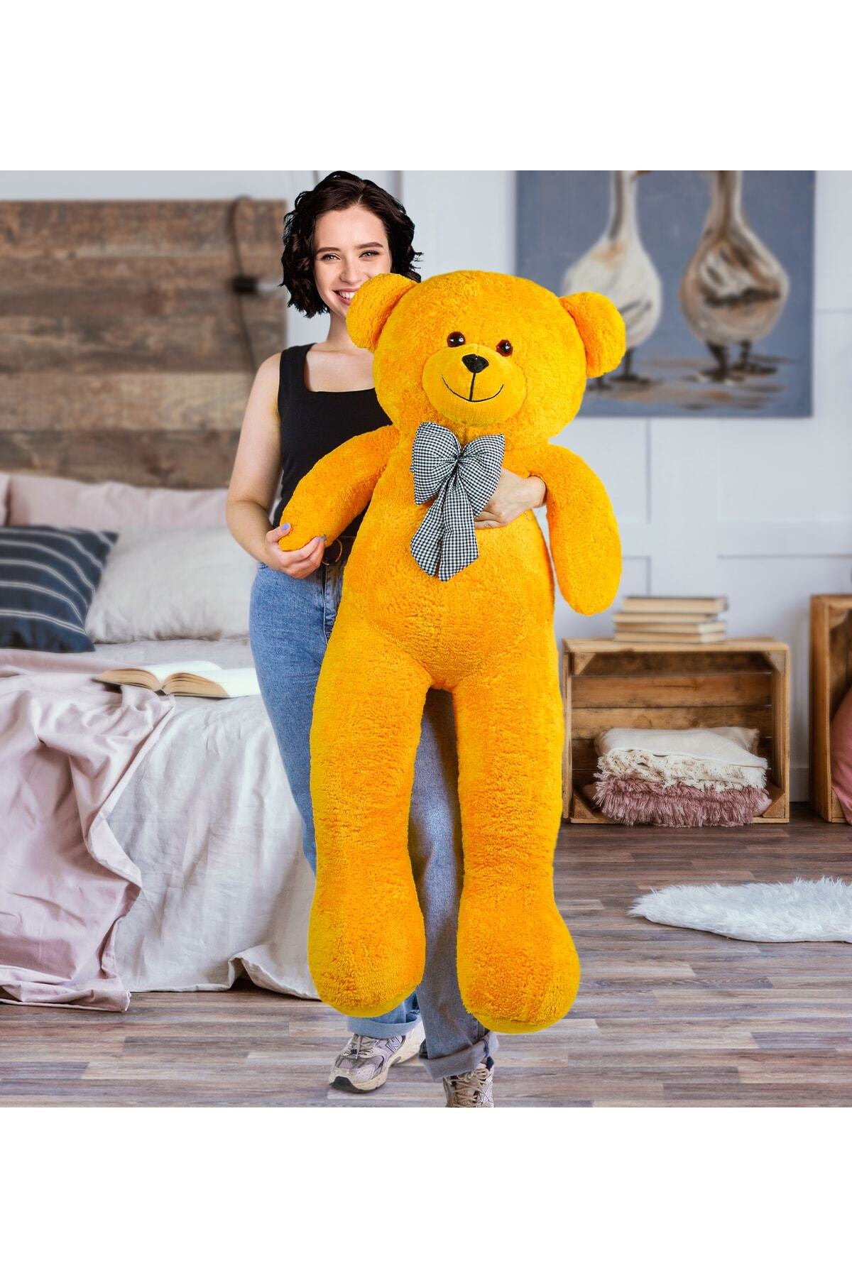 اسباب بازی های پشمی خرس عروسکی بزرگ 140 سانتی متری با پاپیون 100% محلی Bora Toys
