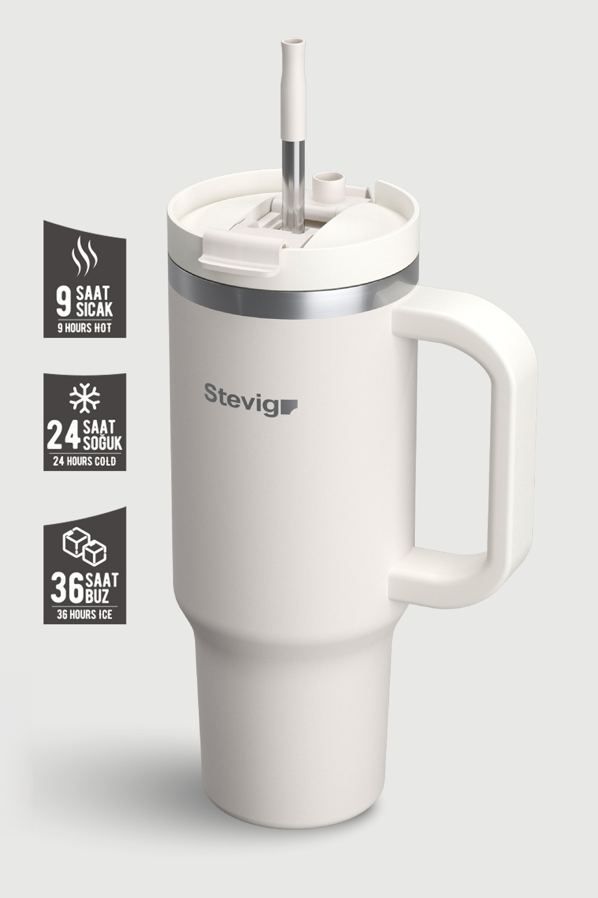 فلاسک قمقمه فولادی ضد نشتی 2 MOODS TUCK IN TACK STEEL SAND 900 ML ST 242 اورجینال Stevig
