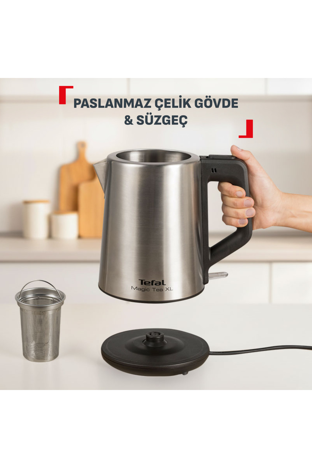 چای ساز MAGIC TEA XL 1650 وات با بدنه استیل ضد زنگ INOX اورجینال TEFAL