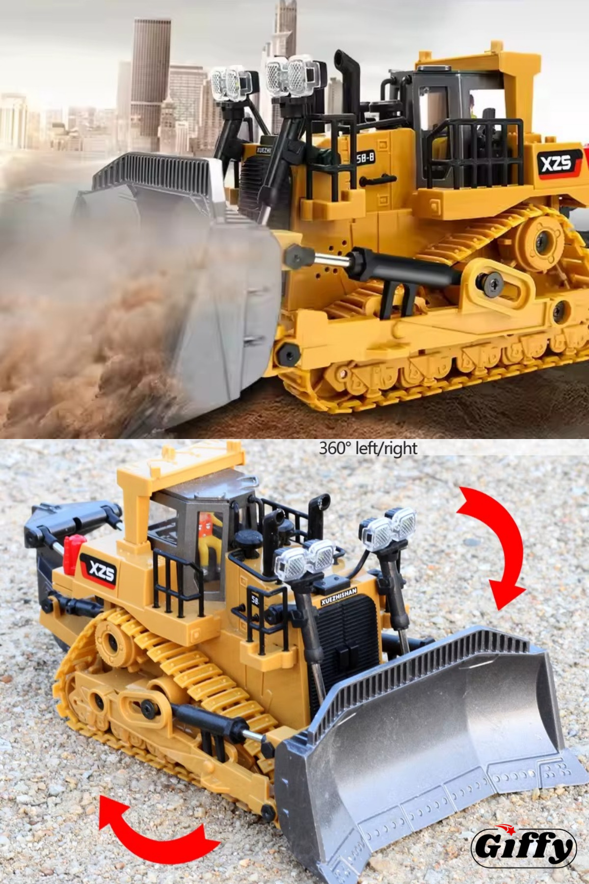 ماشین آلات ساختمانی کنترل از راه دور TOY 1 16 SCALE بولدوزر 9 کانال دستگاه بدنه آلیاژ فلزی ترکیه giffy