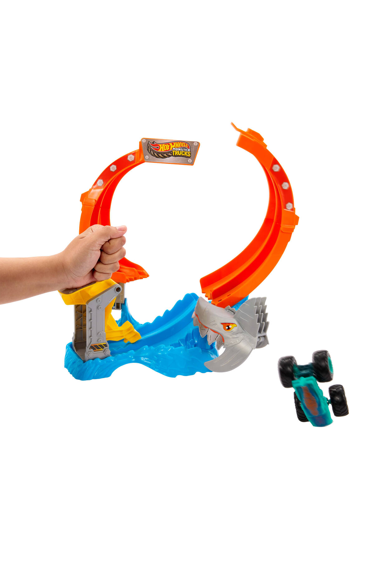 سایر ست های بازی MONSTER TRUCKS SHARK PLAYSET و خودروی MEGA WREX JFR08 در مقیاس 1:64 از ترکیه HOT WHEELS