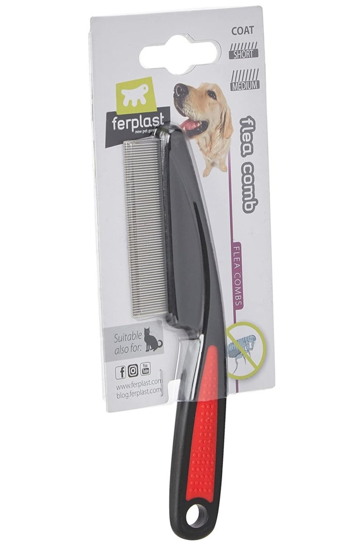 شانه ضدکک سگ فرپلاست Ferplast GRO 5838 قرمز باریک