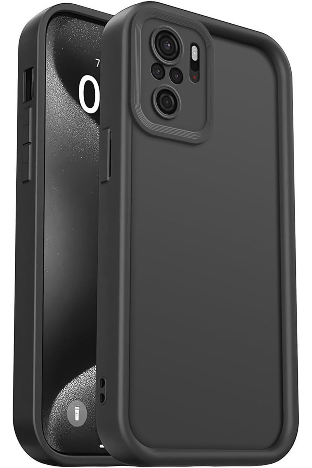 کاور و قاب پوشش محافظ سیلیکونی مشکی ضد ضربه با بافت نرم دوربین شیائومی REDMI NOTE 10 10S فیبکس Fibaks