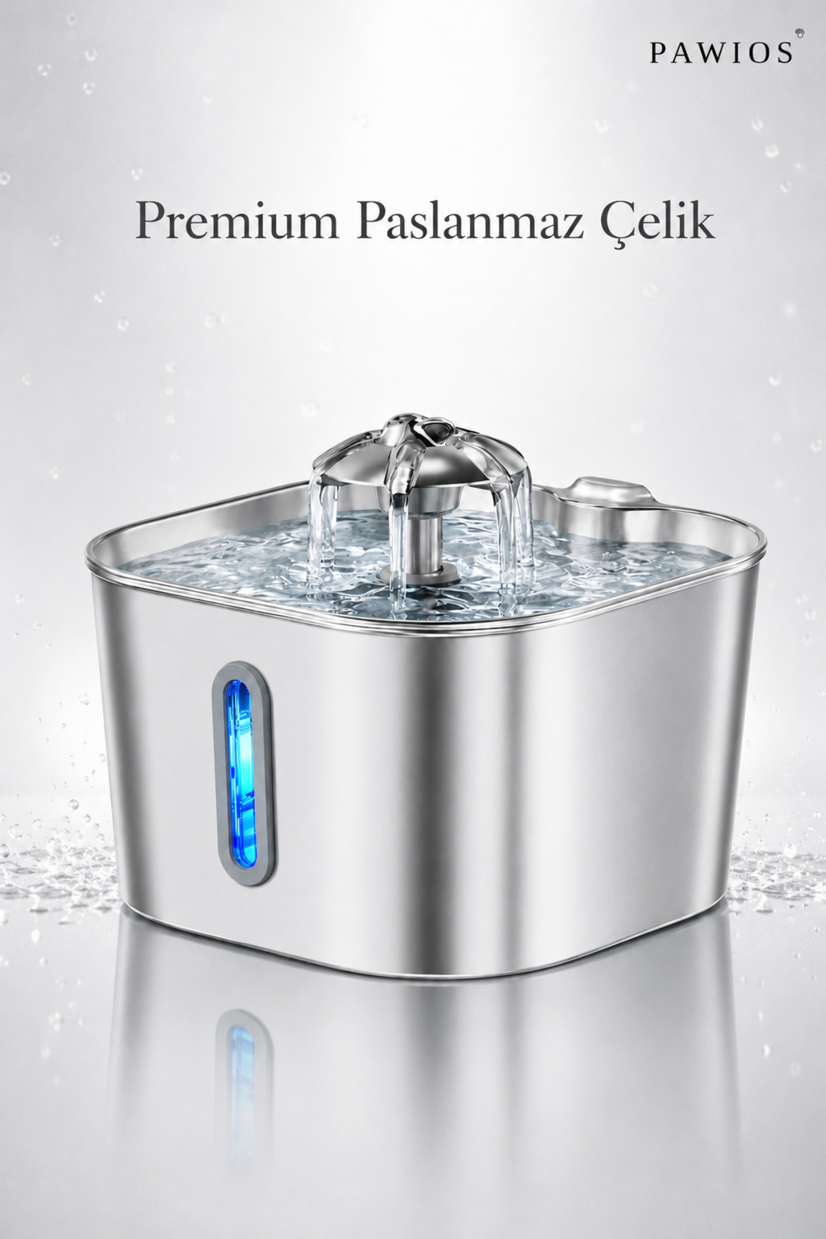 فواره آب سگ و گربه پاویوس PAWIOS مدل SSPF-434، فولاد ضدزنگ، ۲٫۲ لیتر 2.2 L