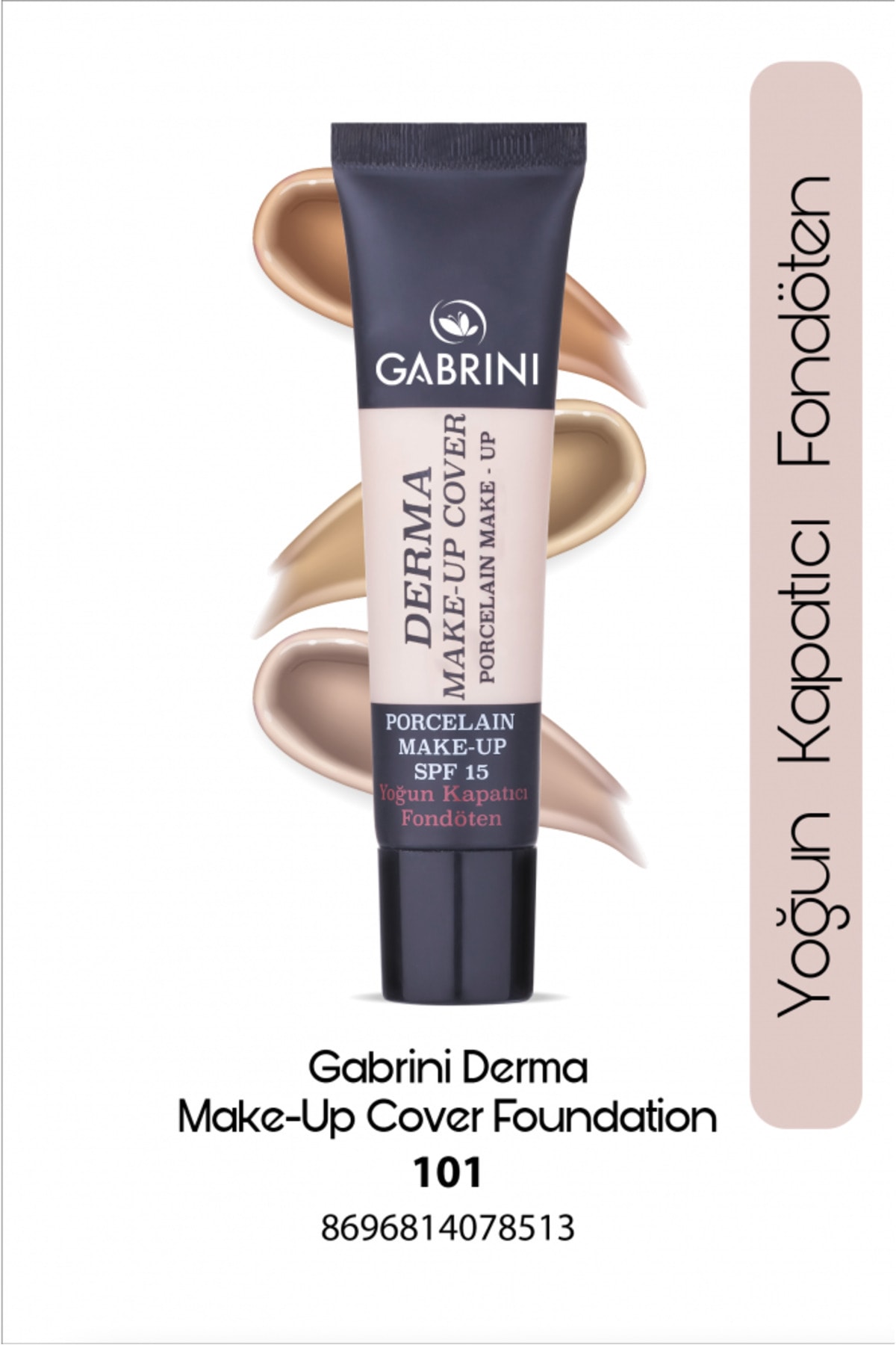 کرم پودر DERMA MAKE UP COVER FOUNDATION CONEALER فشرده 101 Gabrini