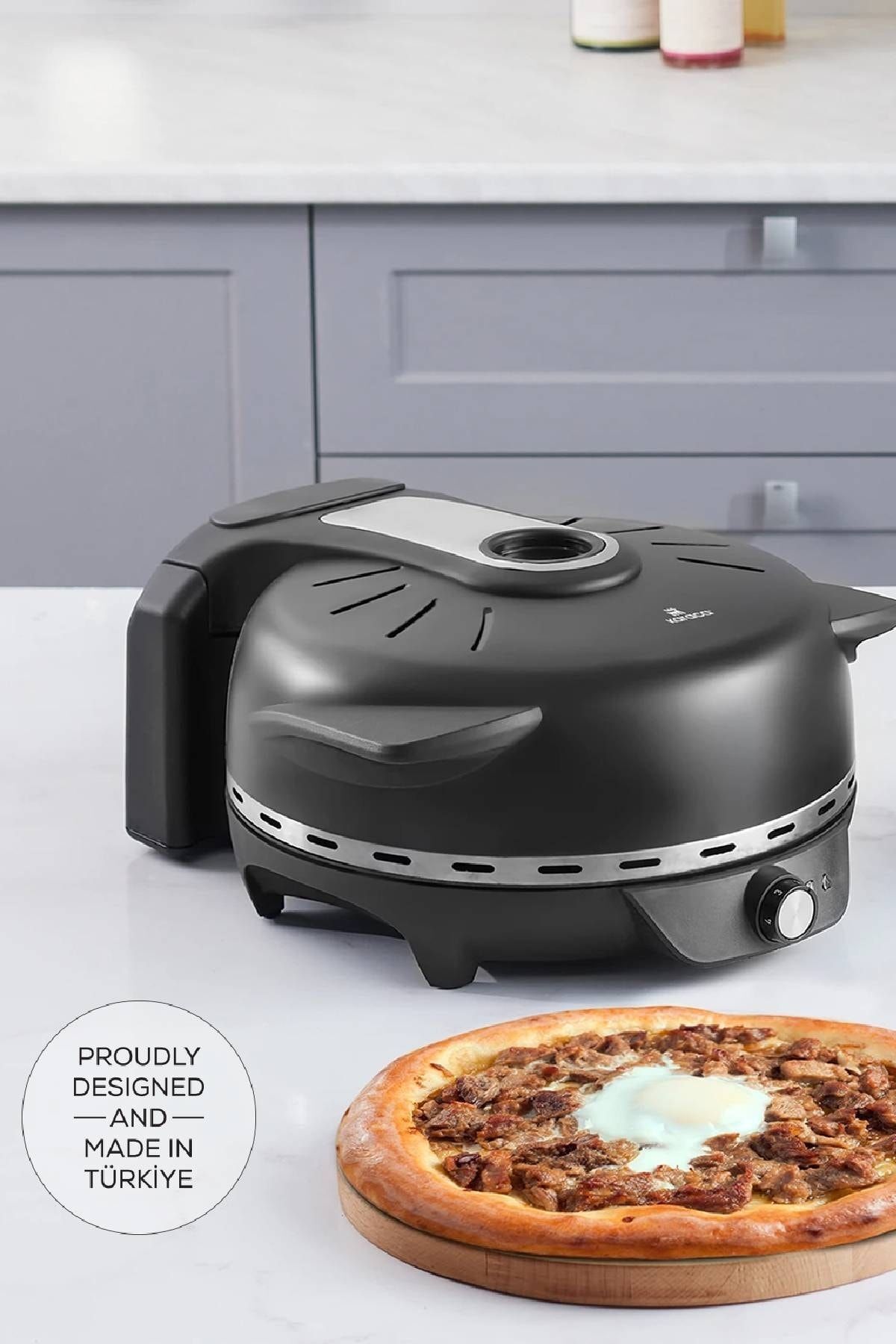 نان پز GASTRO 10 IN 1 PIZZA LAHMACUN AND TANDOORI BREAD MACHINE BIODIAMOND مشکی MATTE اورجینال Karaca