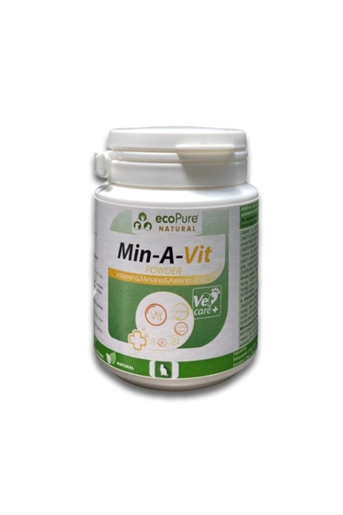 مکمل ویتامین، مواد معدنی و اسیدهای آمینه گربه Min-a-vit اکوپیور Ecopure، ۵۰ گرم
