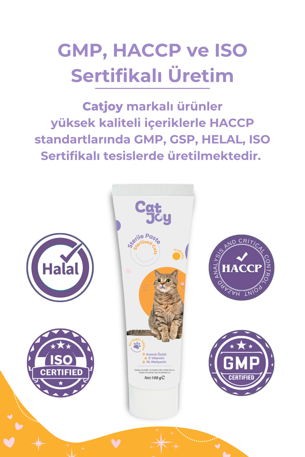 خمیر مالت ویتامینه گربه کت‌جوی CATJOY، ۱۰۰ گرم، برای گربه‌های عقیم‌شده