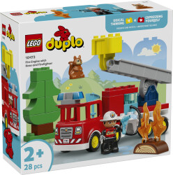 مجموعه ساختنی ماشین آتش‌نشانی با شلنگ و آتش‌نشان لگو LEGO، سری دوپلو DUPLO، مدل 10473، ۲۸ قطعه