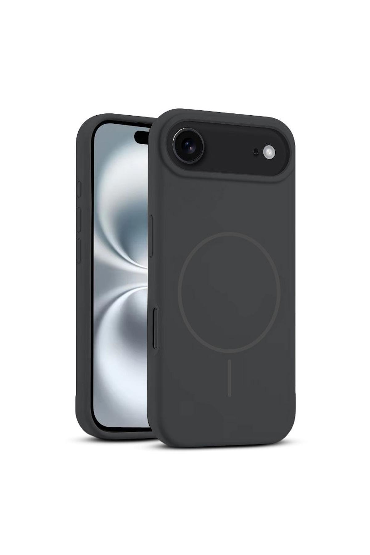 کاور و قاب APPLE IPHONE 17 AIR COMPATIBLE CASE سیلیکونی مایع نرم پشتیبانی از شارژ بی سیم خاکستری اورجینال Zebana