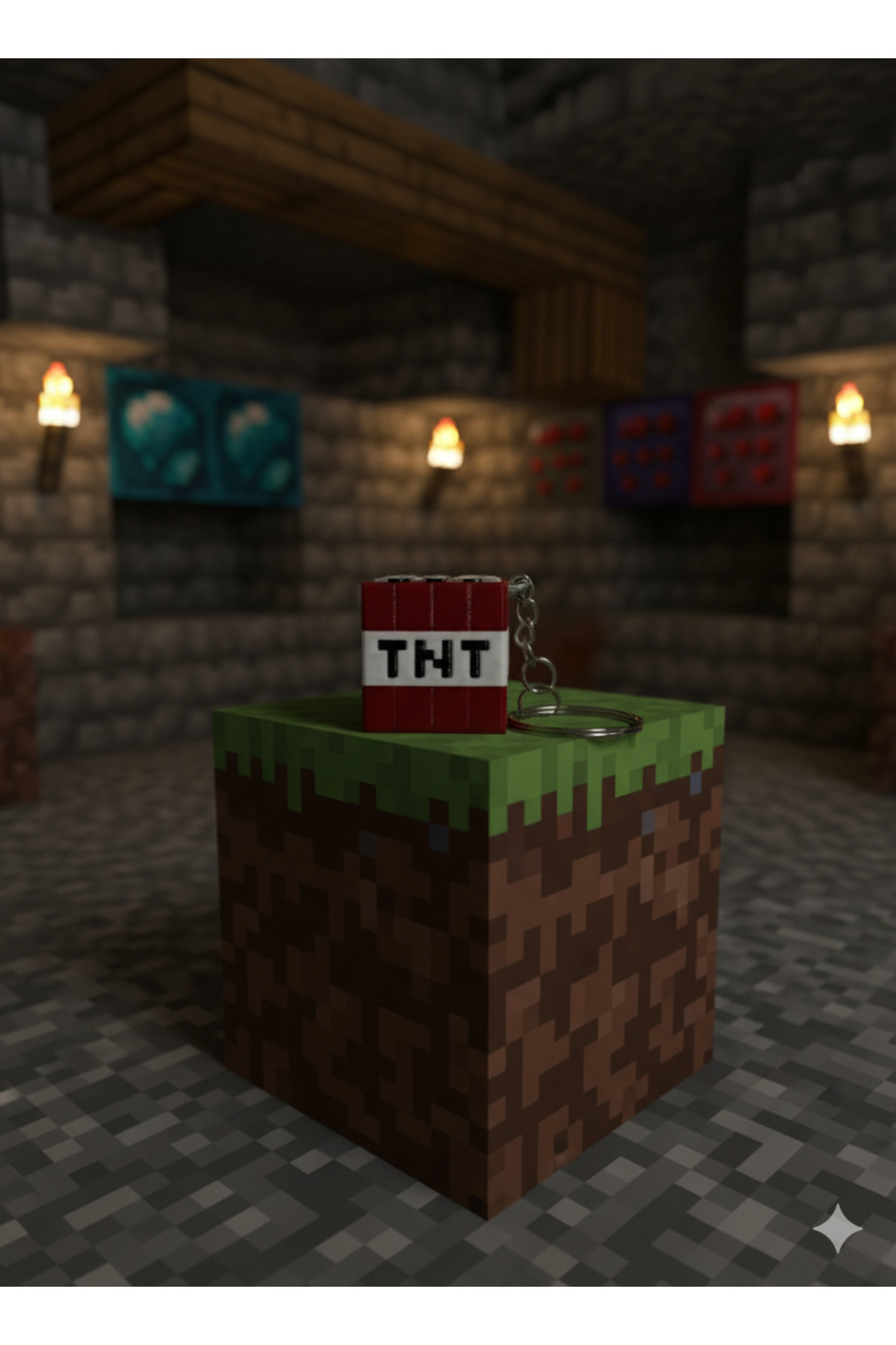 MINECRAFT TNT KEYCHAIN اورجینال 3D