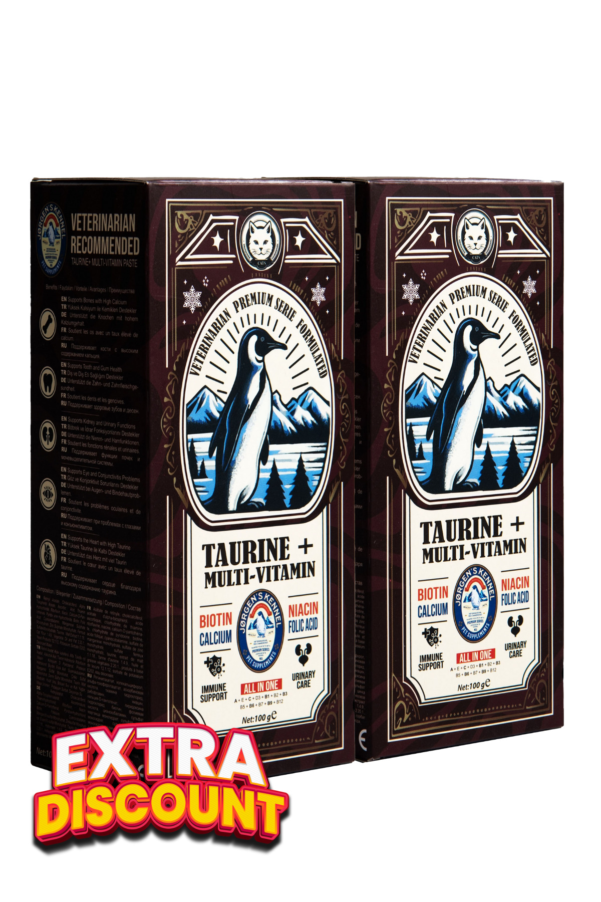 مولتی‌ویتامین خمیری طبیعی گربه ژورگنس کنل Jorgens Kennel، تورین، Premium 12 Supreme، بسته ۲ عددی