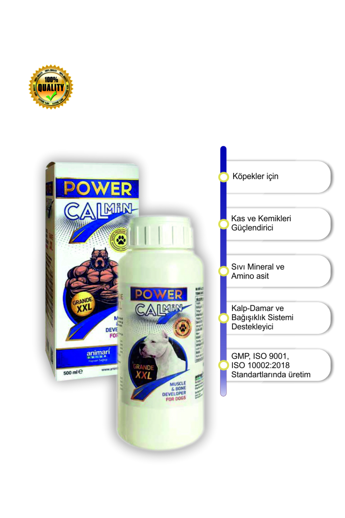مکمل معدنی و آمینواسیدی سگ انیماری animari Power Calmin، ۵۰۰ میلی‌لیتر