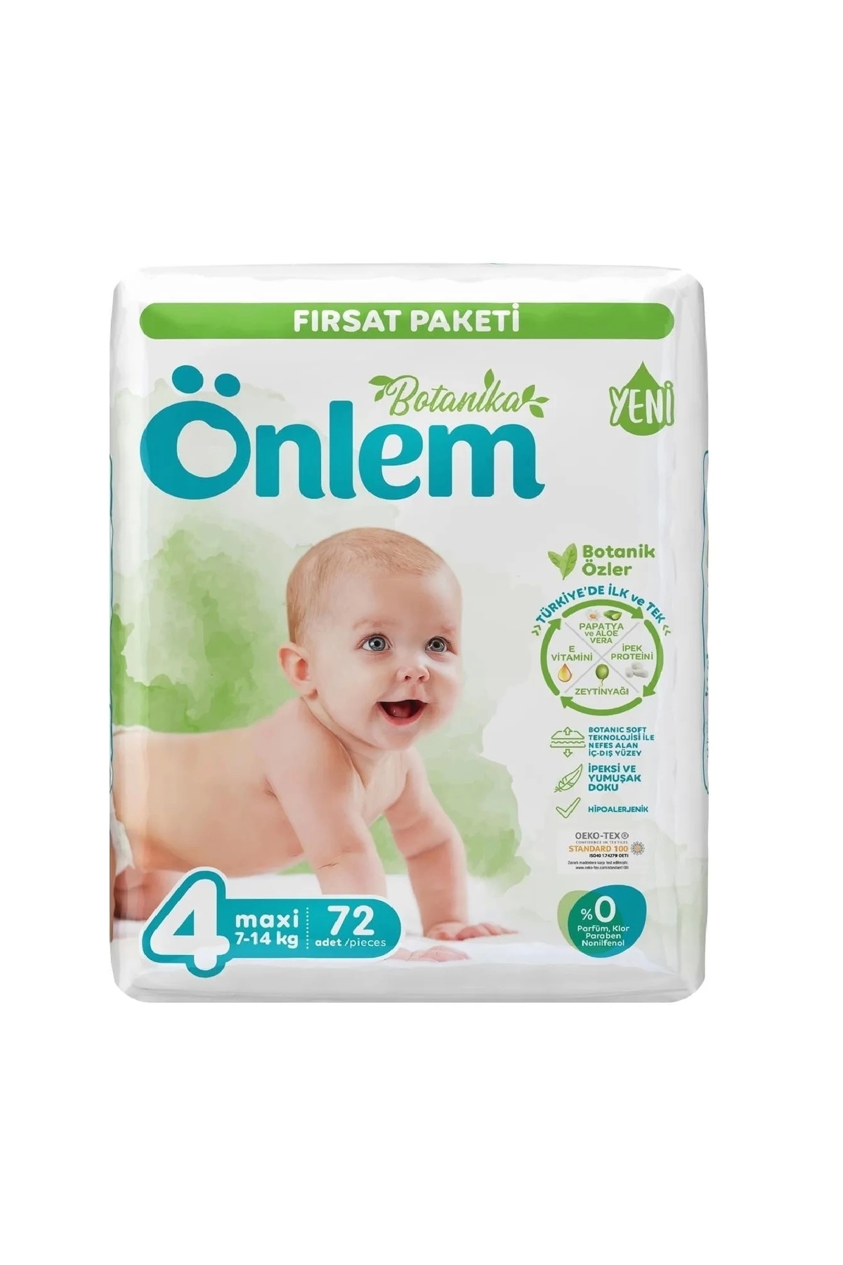 پوشک بچه بسته فرصت BOTANIKA سایز 4 MAXI 72 عددی 7 14 کیلوگرم اورجینال ÖNLEM