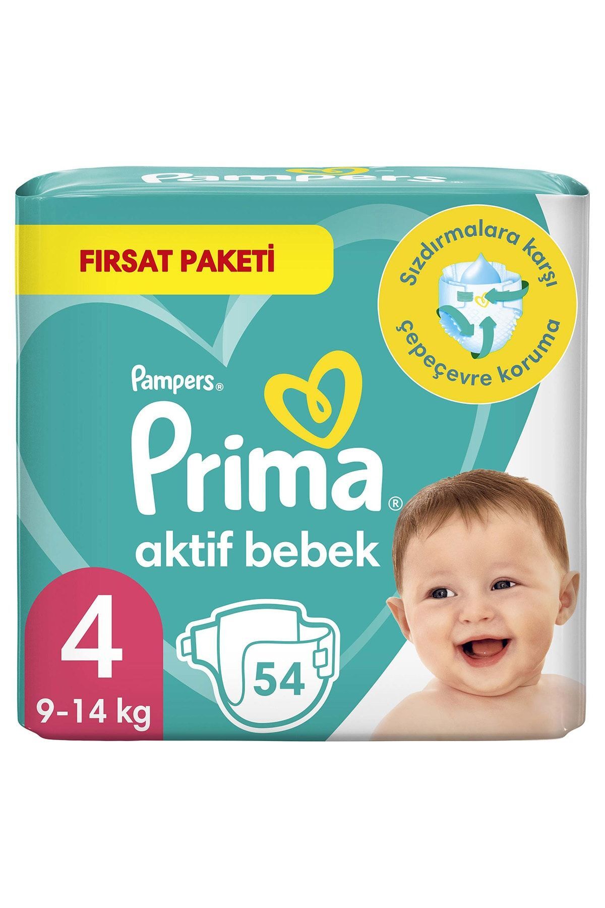 پوشک بچه اکتیو سایز 4 بسته فرصت 54 عددی اورجینال Prima