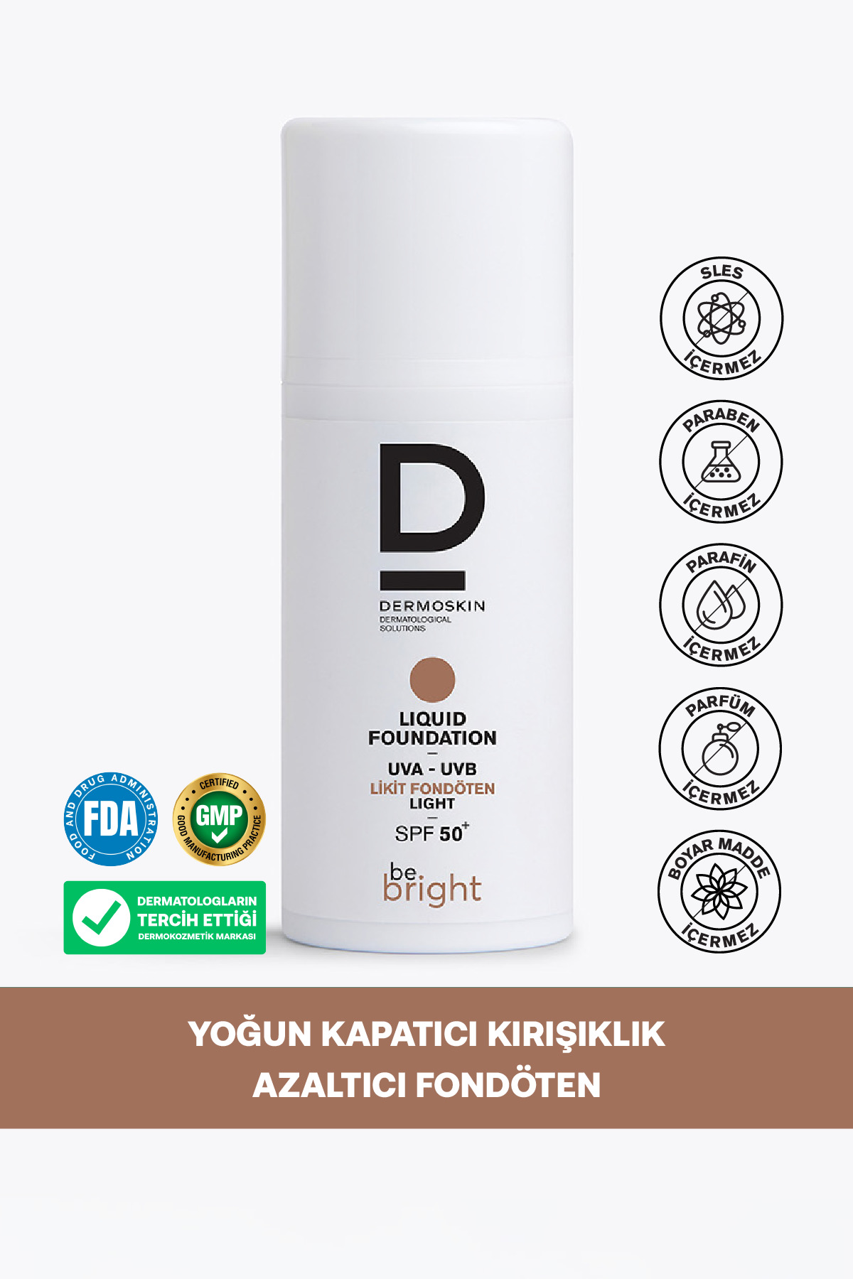 Dermoskin پایه مایع SPF50 + براق باشید 33 میلی لیتر روشن