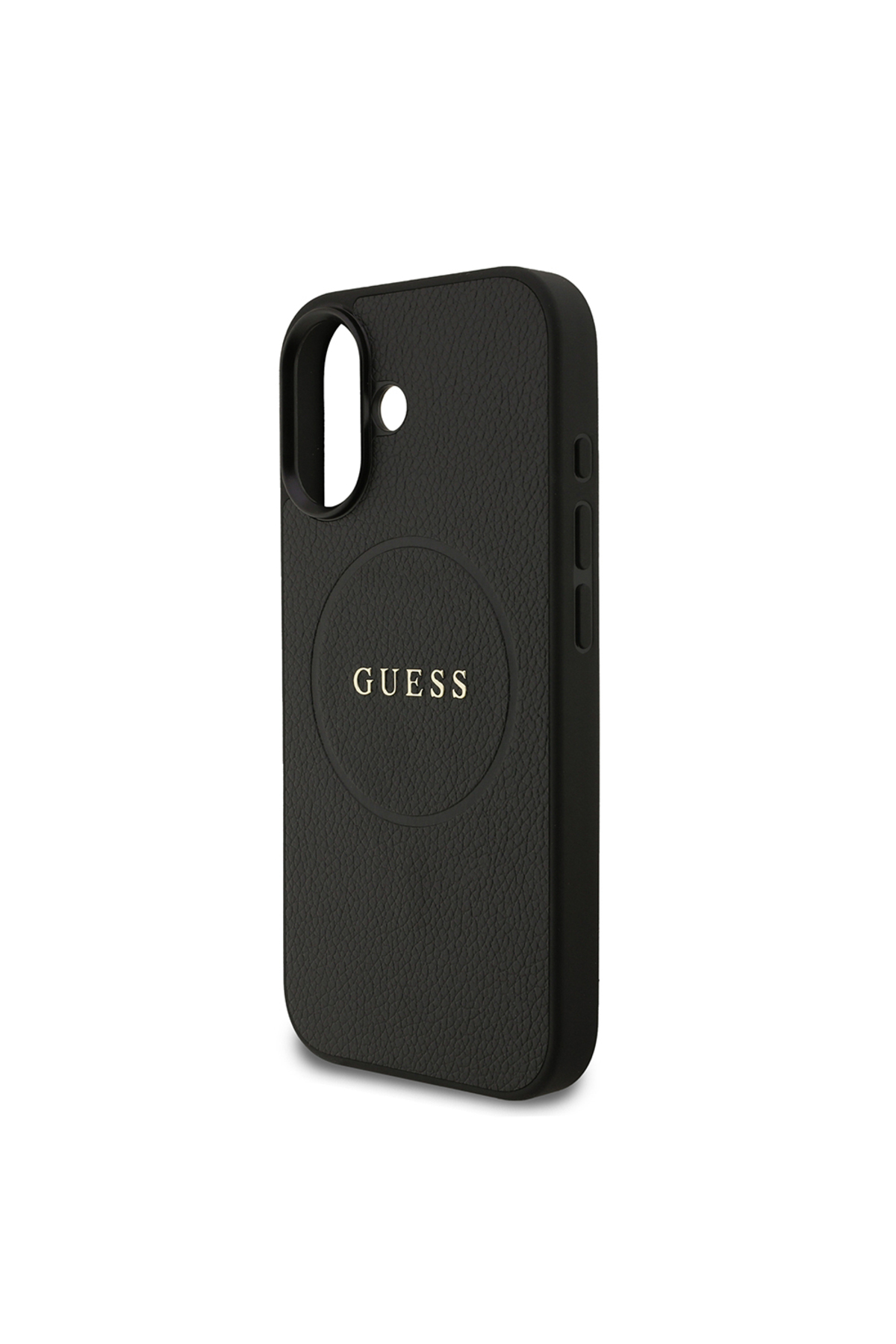 کاور و قاب سازگار با IPHONE 17 اصل دارای مجوز شارژ M SAFE پوشش چرمی PU لوگوی متنی مشکی اورجینال Guess