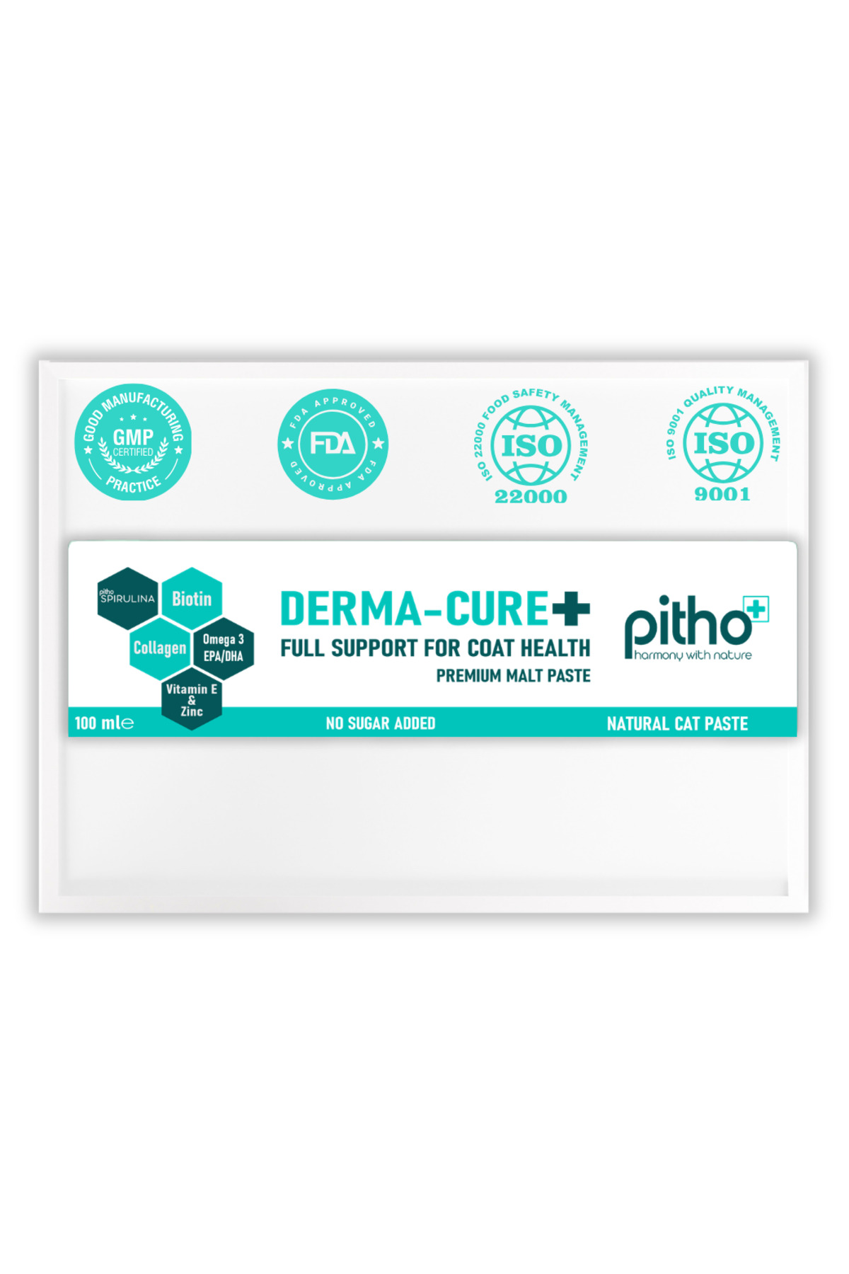 خمیر مالت مولتی‌ویتامین پیشرفته گربه پیتو Pitho Derma Cure، برای پوست و مو، ۱۰۰ میلی‌لیتر