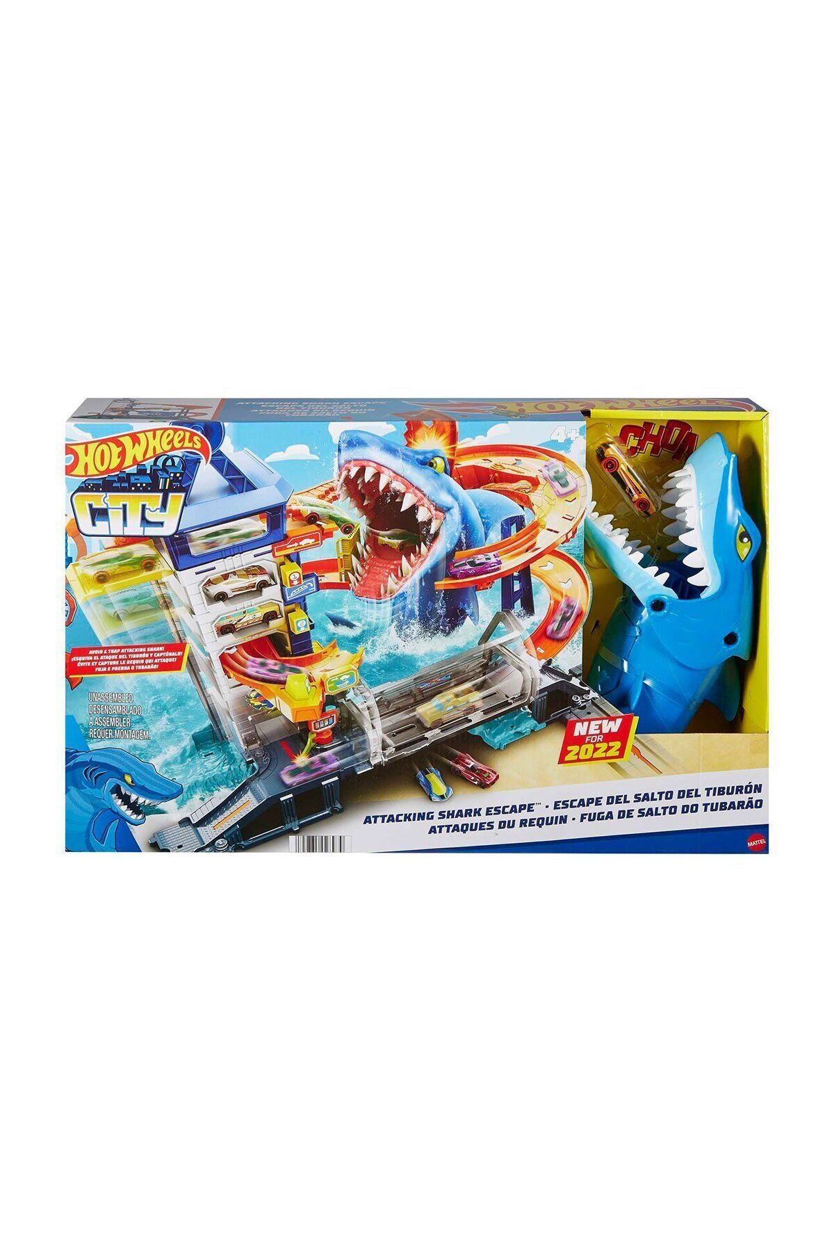 ماشین اسباب بازی HDP06 HOT WHEELS ESCAPE GAME از کوسه تنظیم شده است هات ویلز اورجینال HOT WHEELS