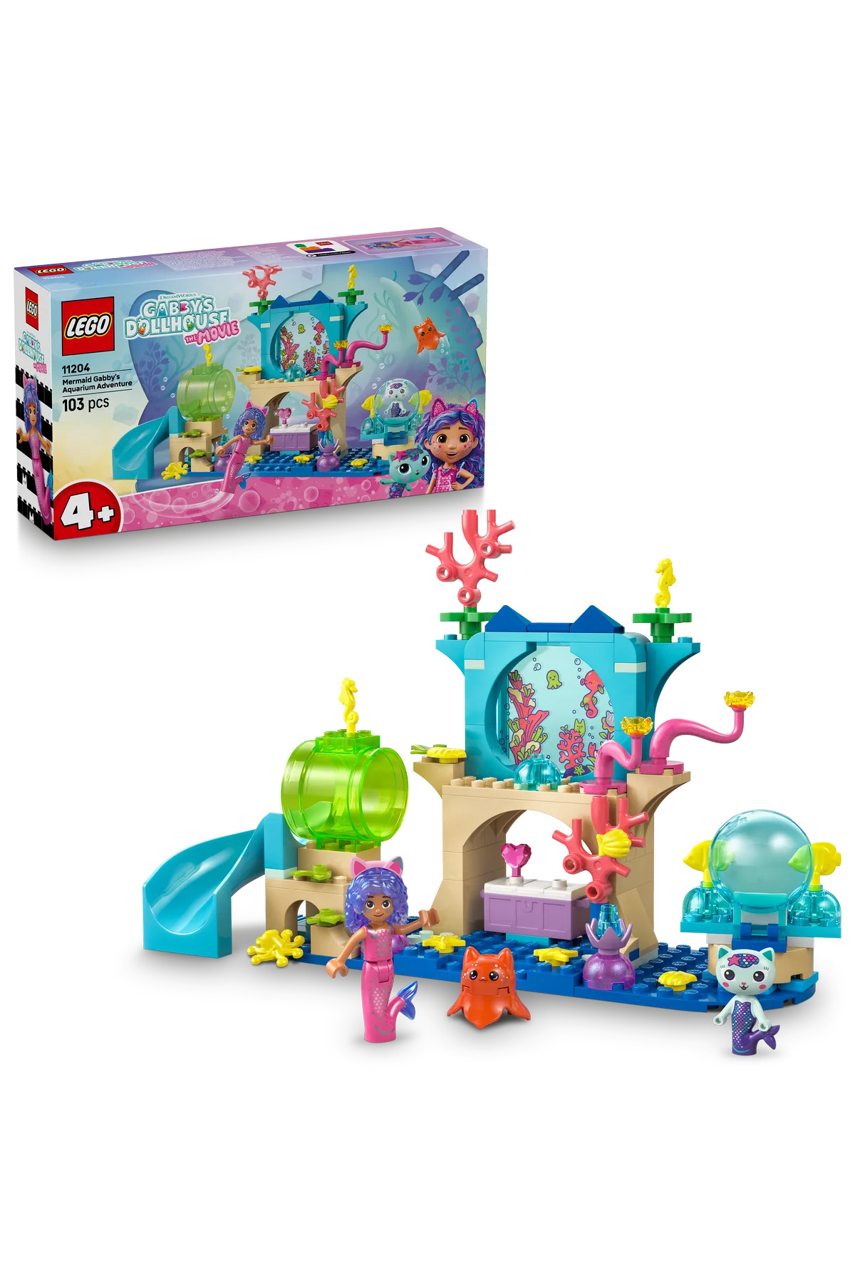 لگو و اسباب بازی های ساخت محور ® GABBY'S DOLLHOUSE MERMAID AQUARIUM ADVENTURE 11204 مجموعه ساختمانی 4+ TOY 103P اورجینال LEGO