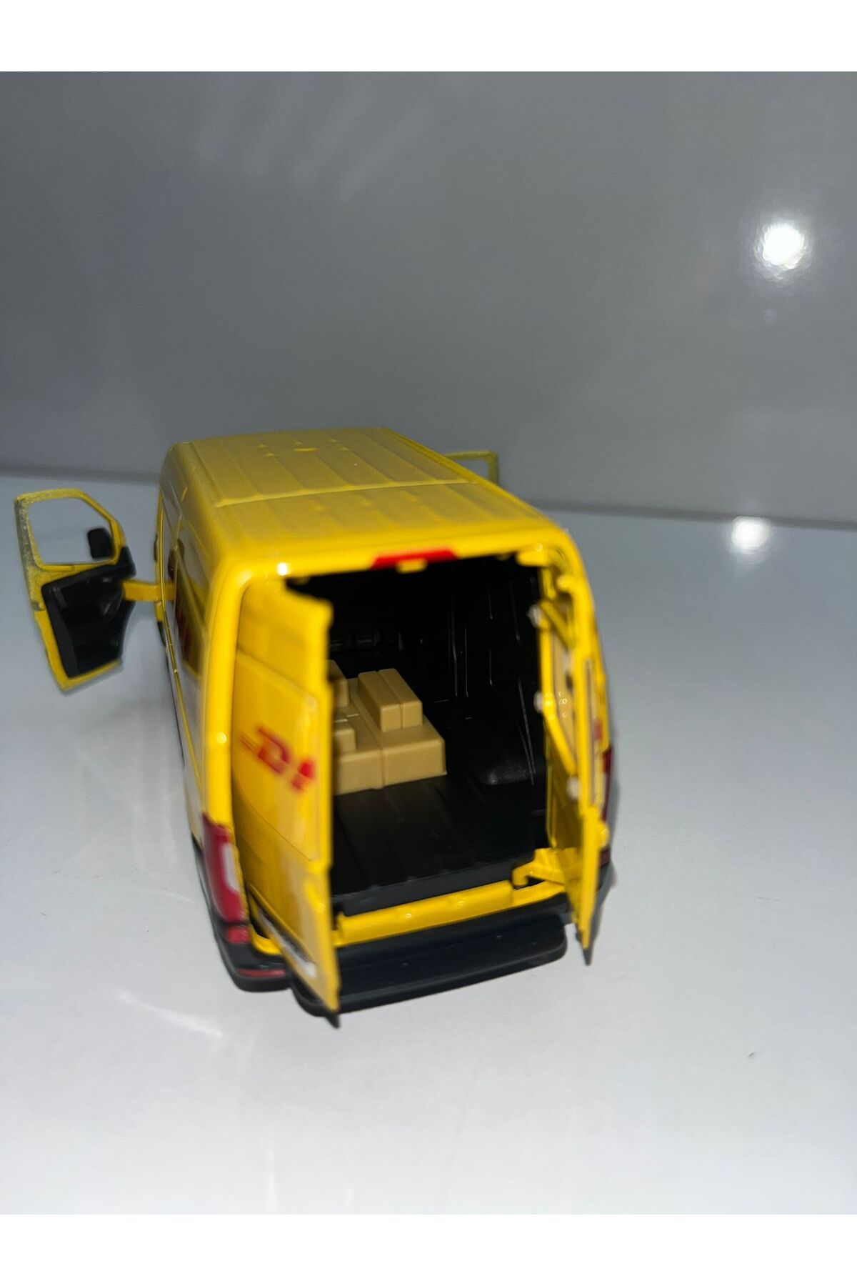 ماشین اسباب بازی مرسدس بنز اسپرینتر DIECAST مینی بوس باری DHL اصل 4 درب باز ارسال بررسی دراپ afreyz oyuncak