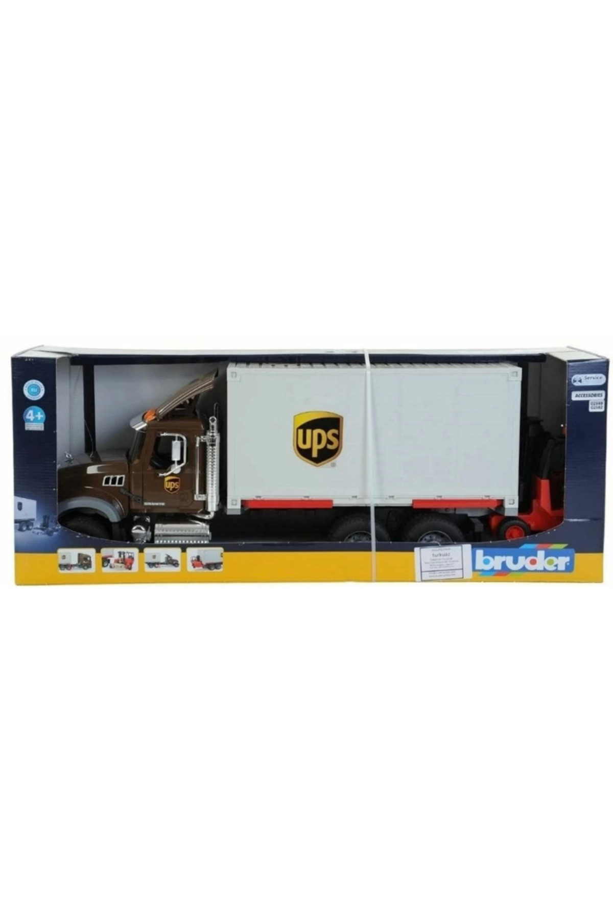 مدل خودرو کامیون باری BRUDER MACK GRANITE UPS BR02828 اورجینال berenelektronik