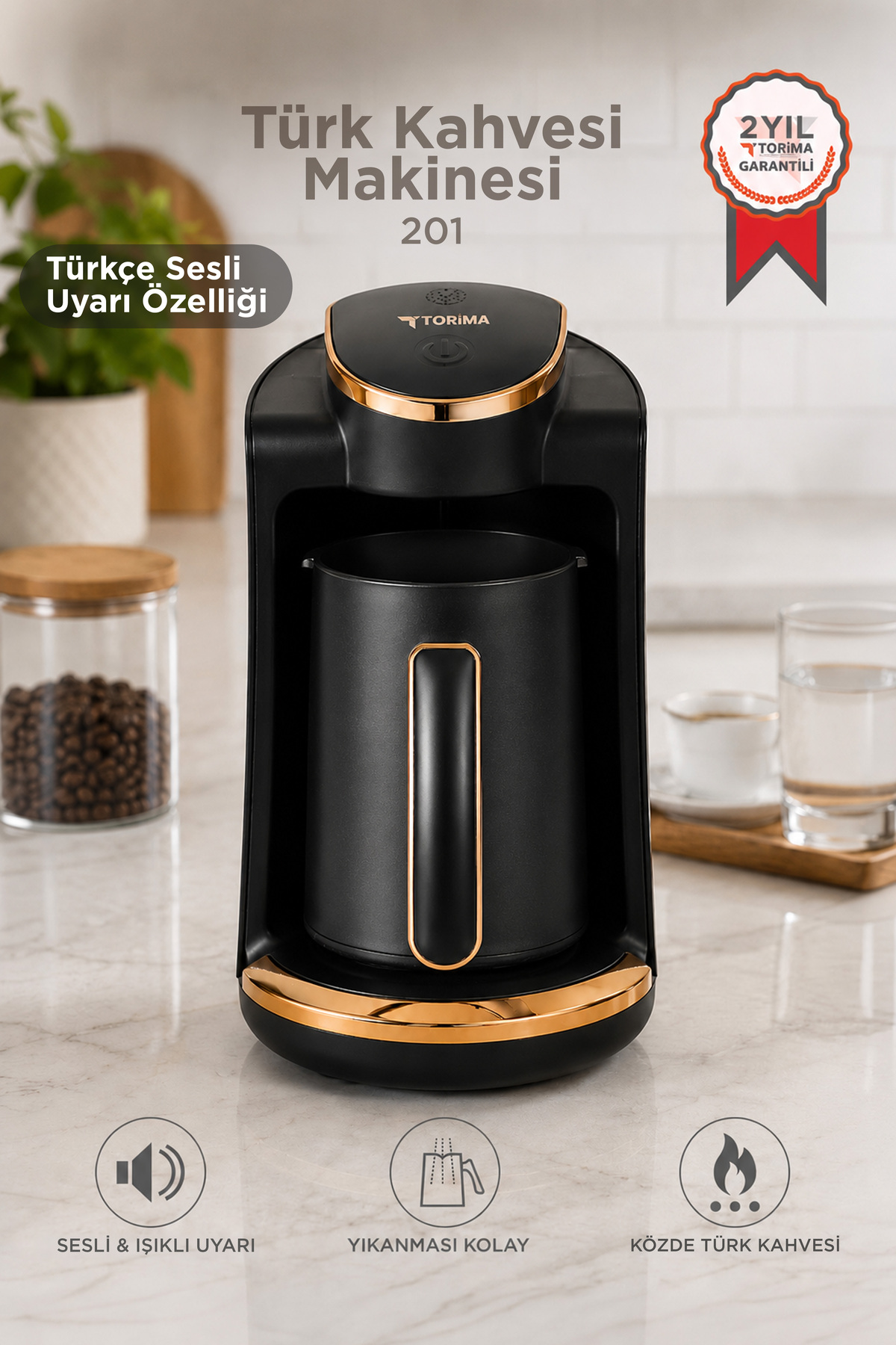 قهوه ساز ترک 201 VOICE COMMAND 250 میل ظرفیت 4 فنجان اورجینال Torima