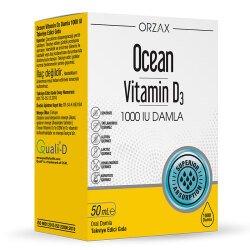 قطره مکمل ویتامین D3 اورزاکس Orzax Ocean ۱۰۰۰ واحد، ۵۰ میلی‌لیتر