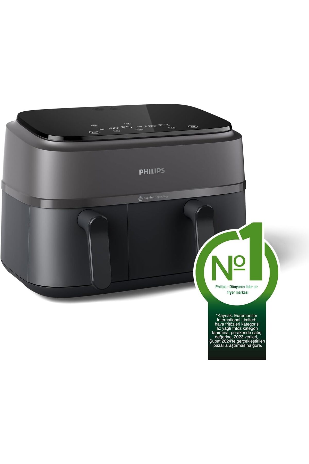سرخ کن VPS NA350 AIRFRYER DOUBLE CHAMBER 3000 SERIES, 9L CAPACITY TOTAL, 2 AIRFRYER, اورجینال Philips