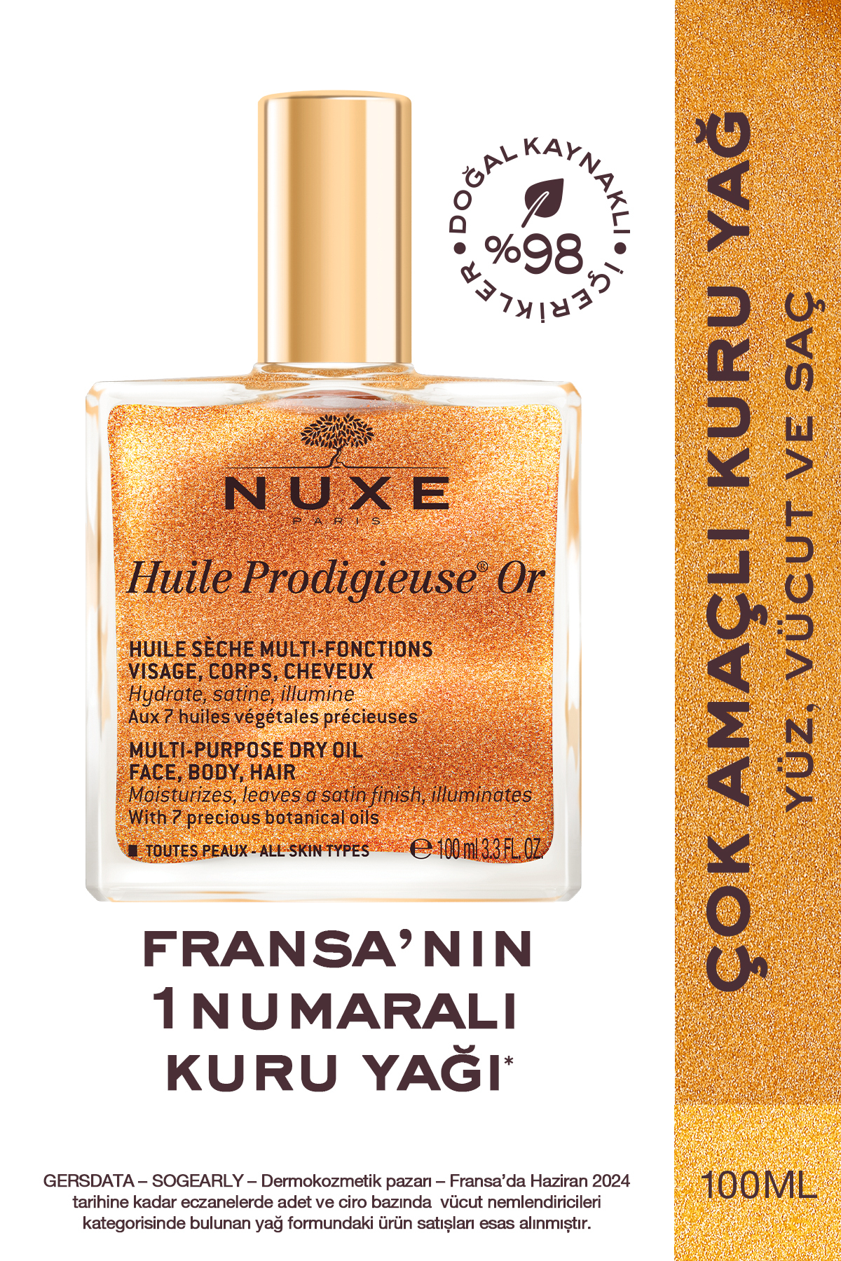 Nuxe روغن خشک چشمگیر طلایی 100 میلی لیتر
