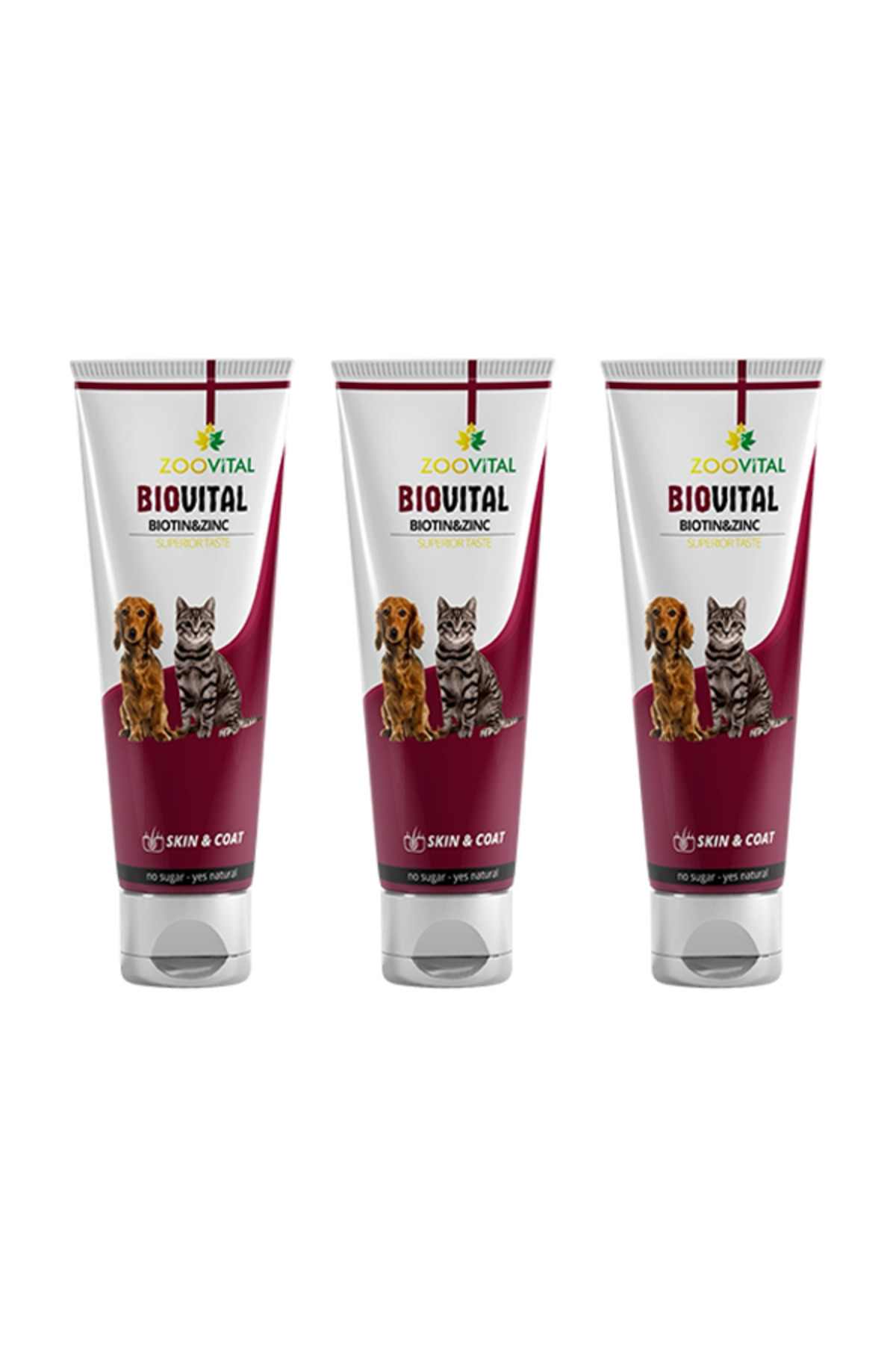 خمیر مکمل پوست و موی سگ و گربه زوویتال Zoovital Biovital، ۳ عددی (۳×۱۰۰ گرم)