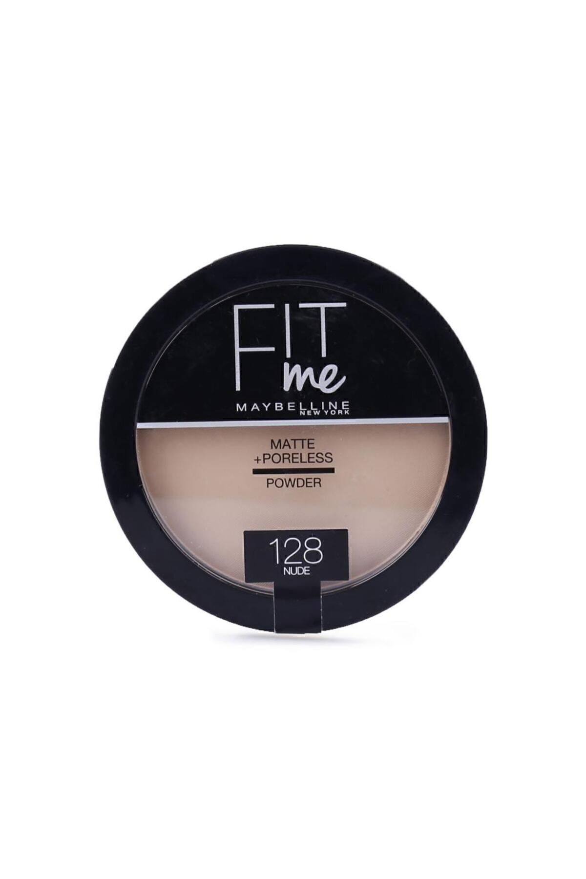 Maybelline New York  پنکک پودر آرایش مات کننده پوست Fit Me  شماره 128 رنگ بژ