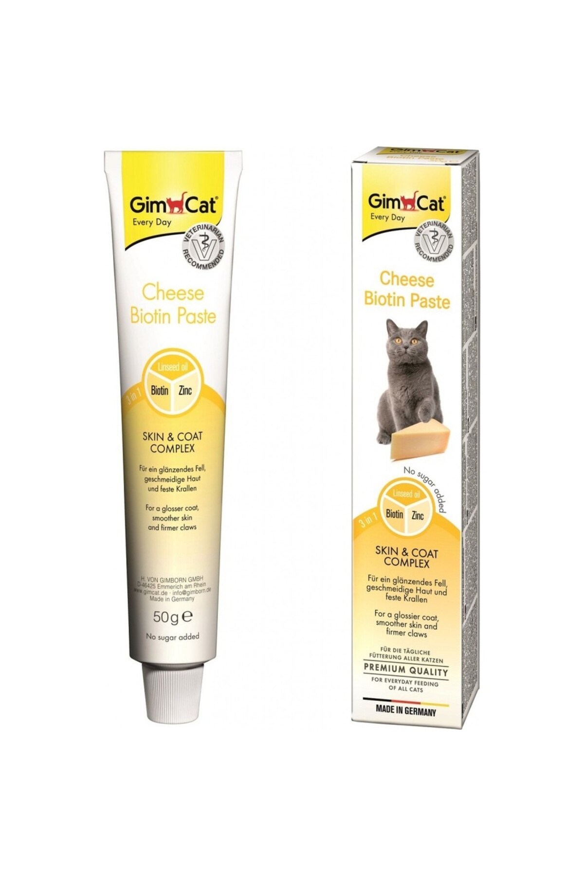 خمیر پنیر و بیوتین گربه جیم‌کت Gimcat، ۵۰ گرم