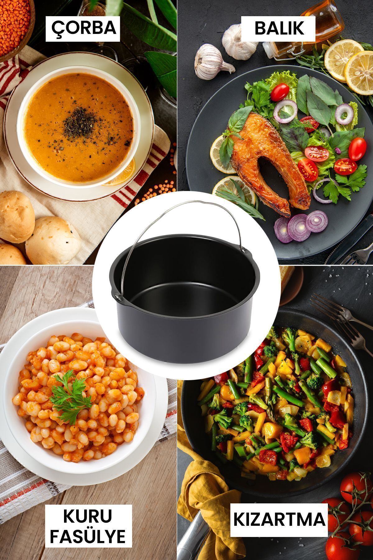 سرخ کن ست لوازم جانبی دستگاه آشپزی با هوای گرم AIRFRYER DISH COOKING GRILL WIRE SKEWERS اورجینال GoldMaster