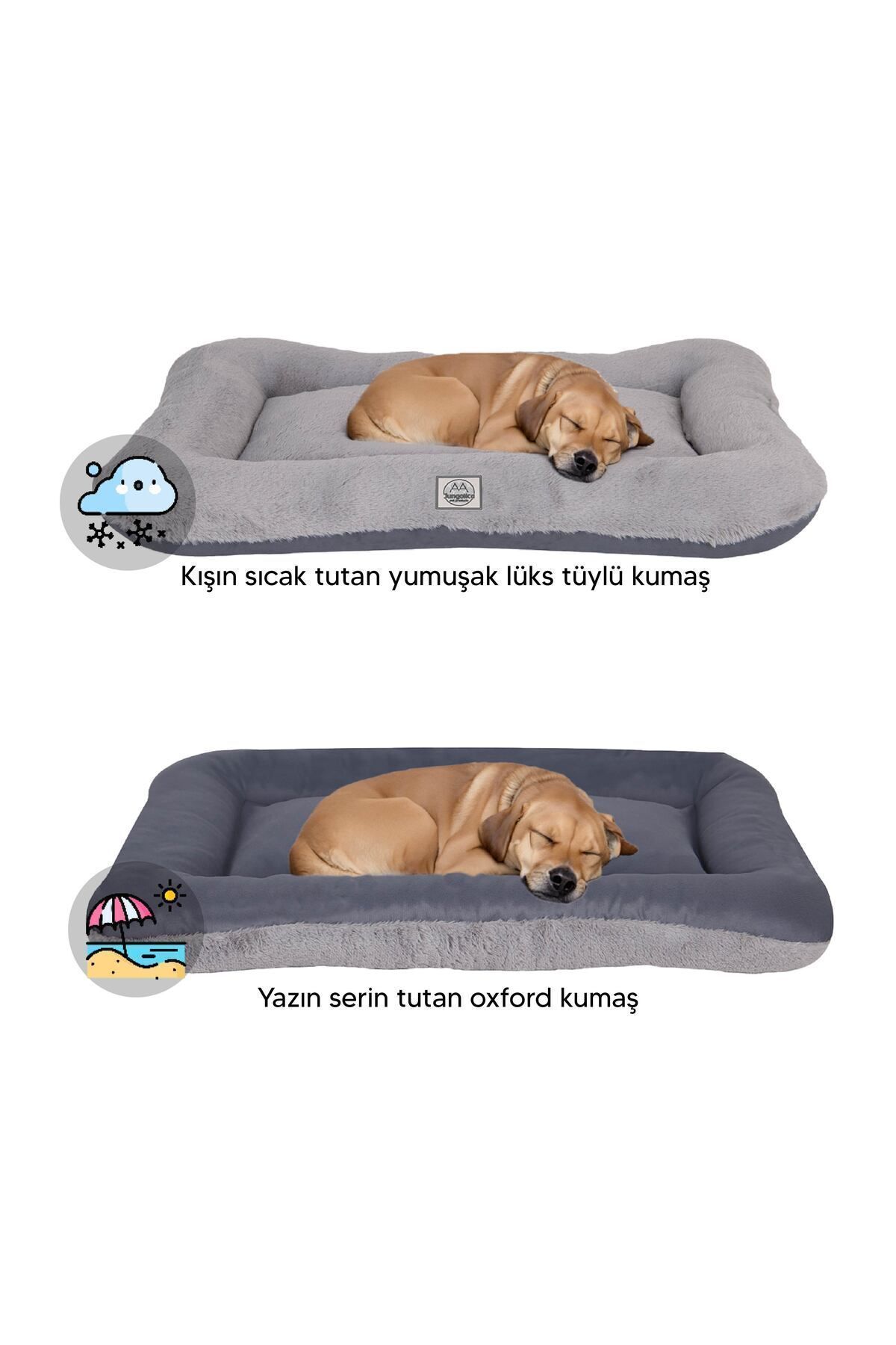 تخت سگ و گربه جانگولیکا پت پروداکتس Jungolica Pet Products Sally، خاکستری، روکش ۱۰۰٪ ضدآب و دوطرفه