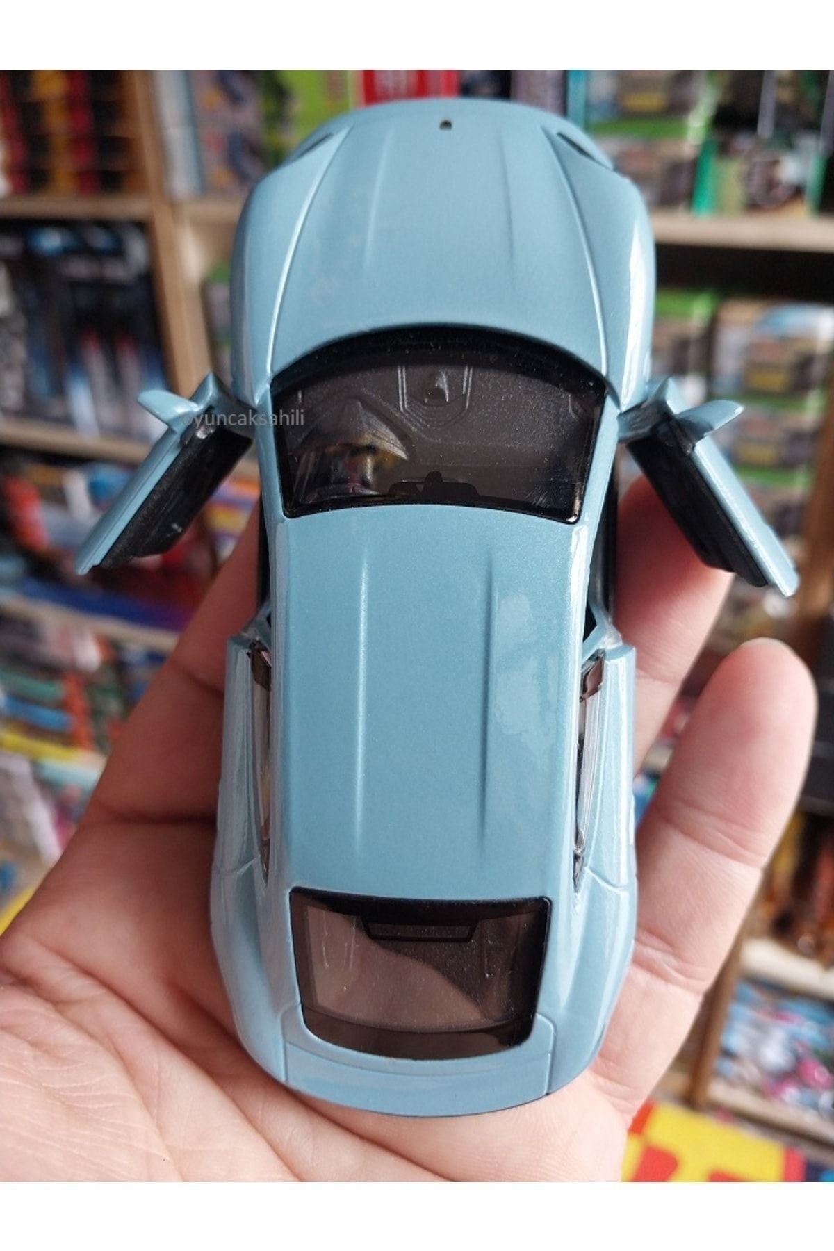 مدل خودرو PORSCHE TAYCAN TURBO S CASE 1.36 DIECAST ORIGINAL 2022 درب‌های عقب فلزی آبی باز از ترکیه OYUNCAKSAHİLİ