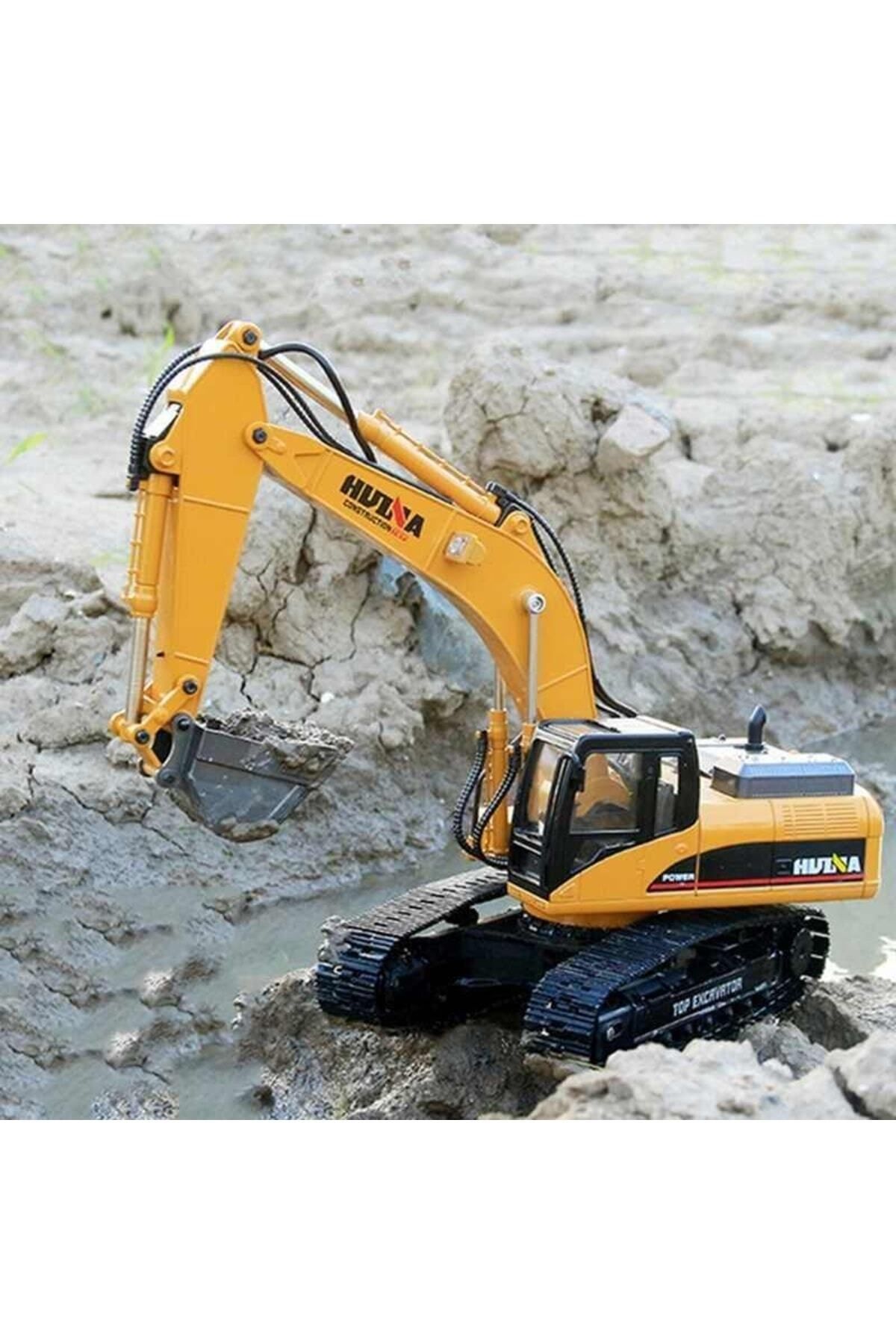 مدل خودرو 1 14 23 کانال شاسی تمام فلزی RC بیل مکانیکی خزنده حرفه ای ریموت کنترل اورجینال Huina