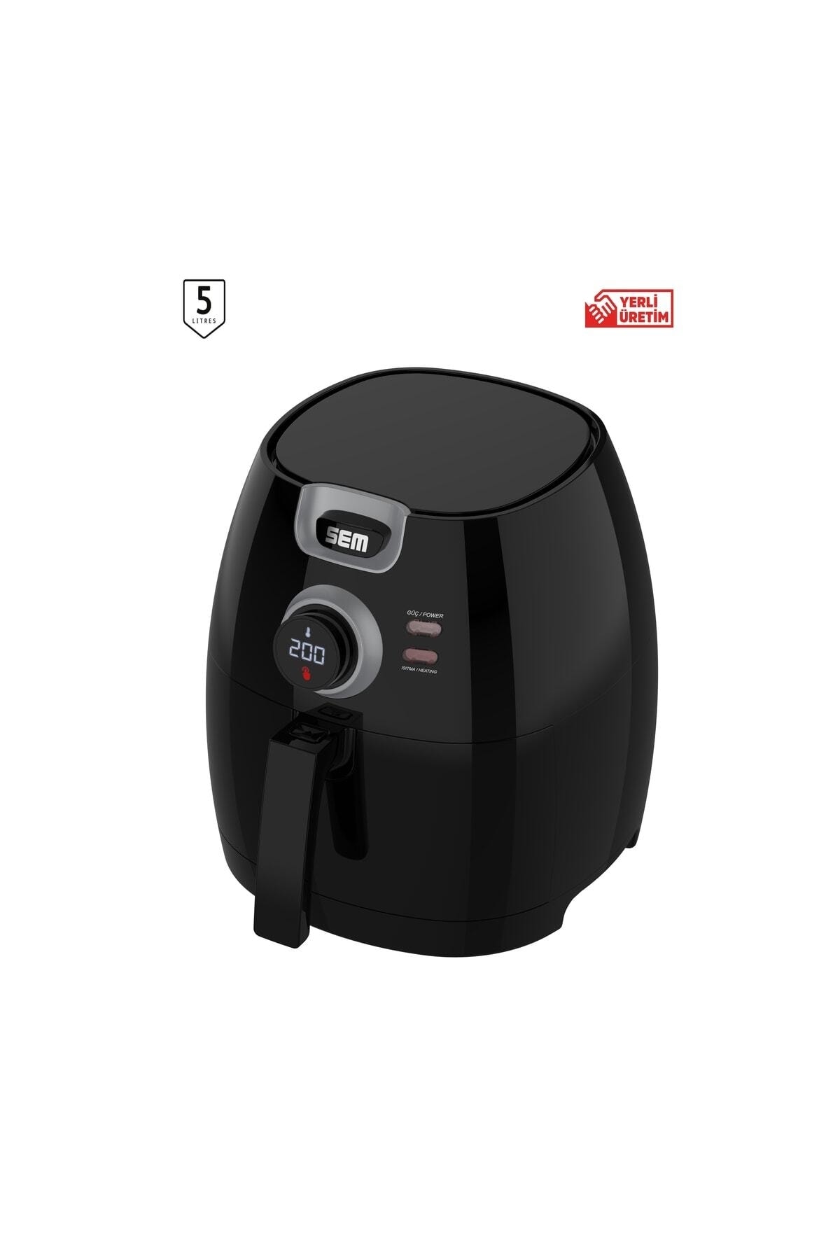 سرخ کن اسمارت ایرکوک 5 لیتری بدون روغن هوای داغ AIRFRYER 8 برنامه 1650 وات اورجینال SEM