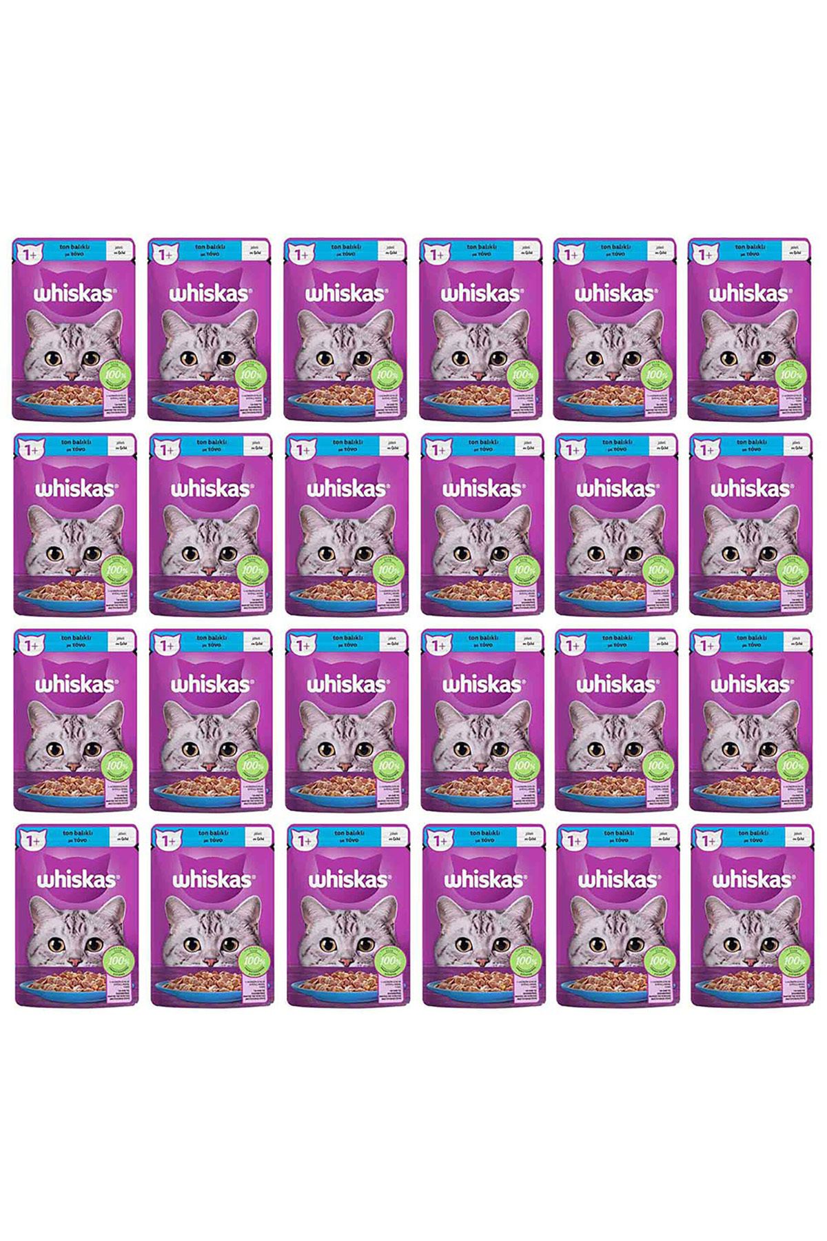 غذای کنسروی گربه ویسکاس Whiskas با طعم ماهی تن، ۲۴ بسته ۸۵ گرمی